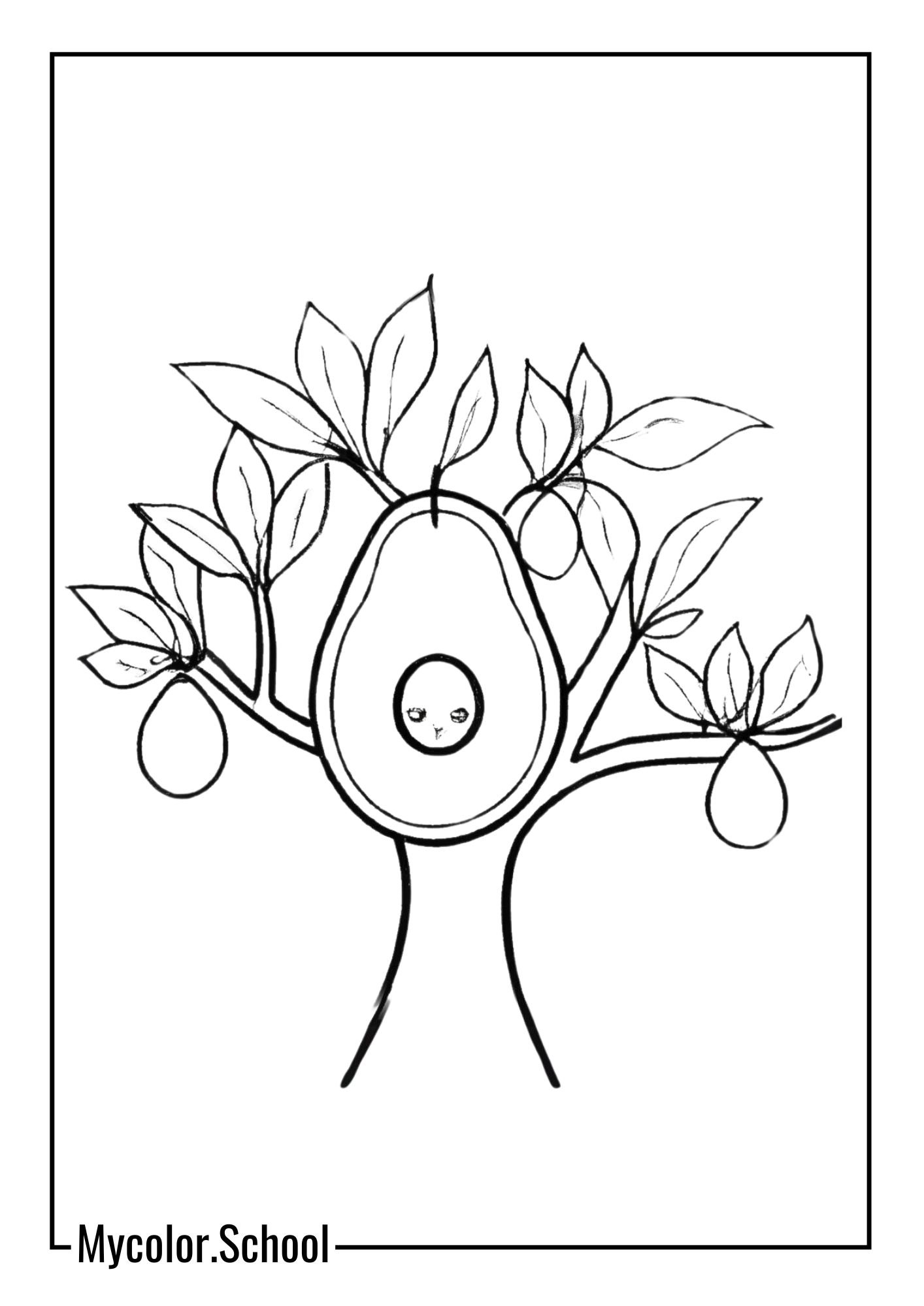 Avocado Coloring Pages Avocado Tree