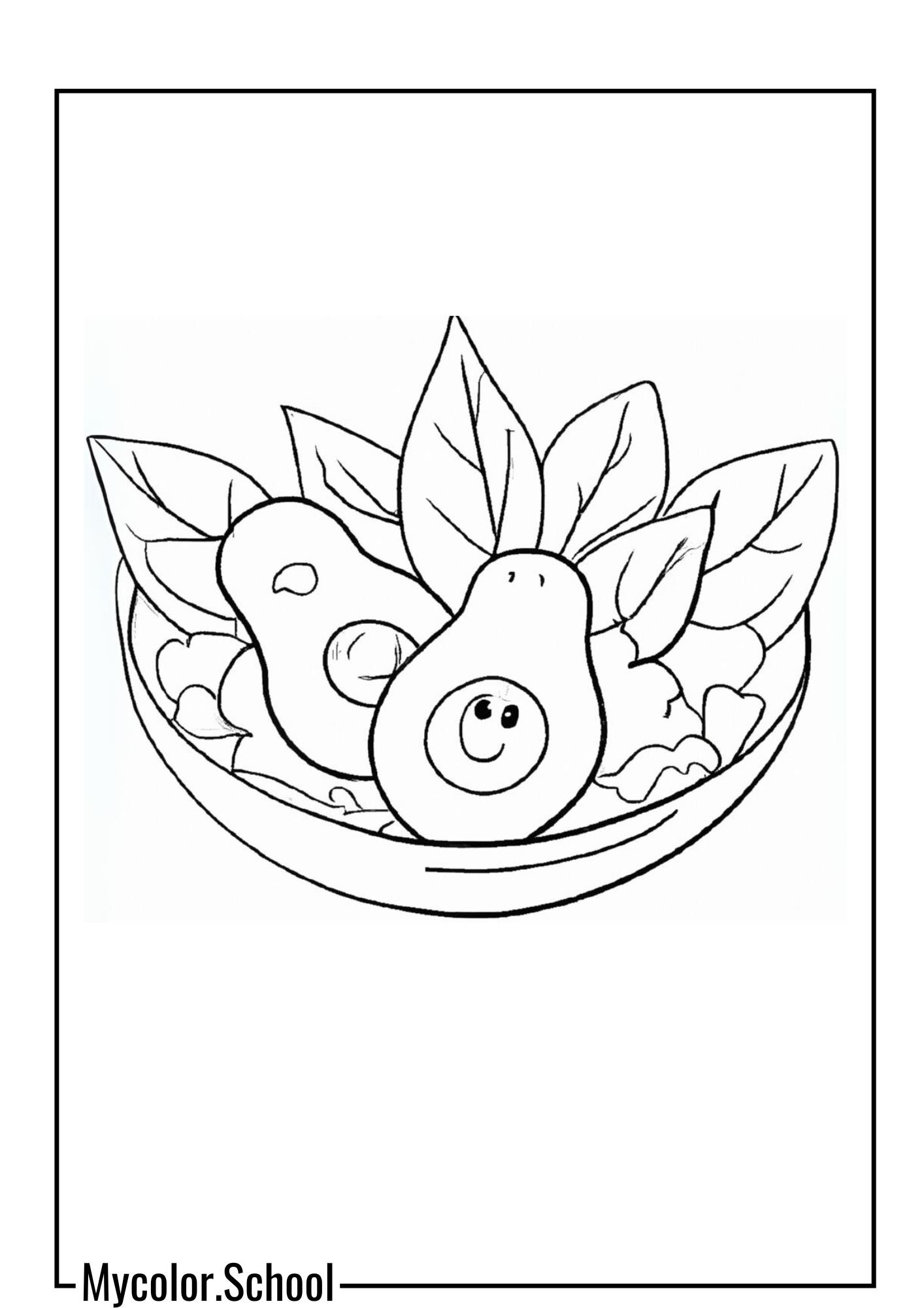 Avocado Coloring Pages Avocado Salad