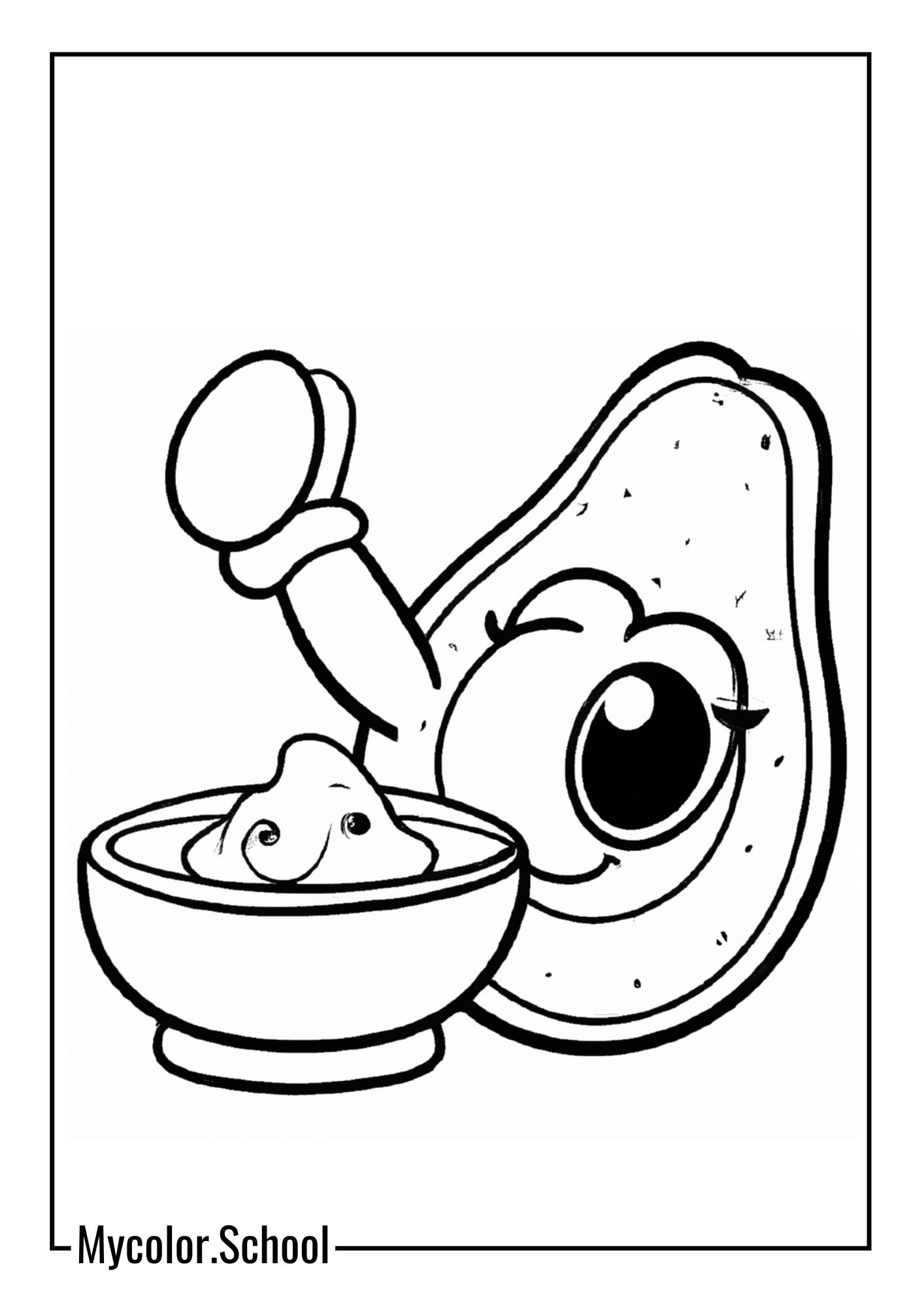 Avocado Coloring Pages Avocado Guacamole