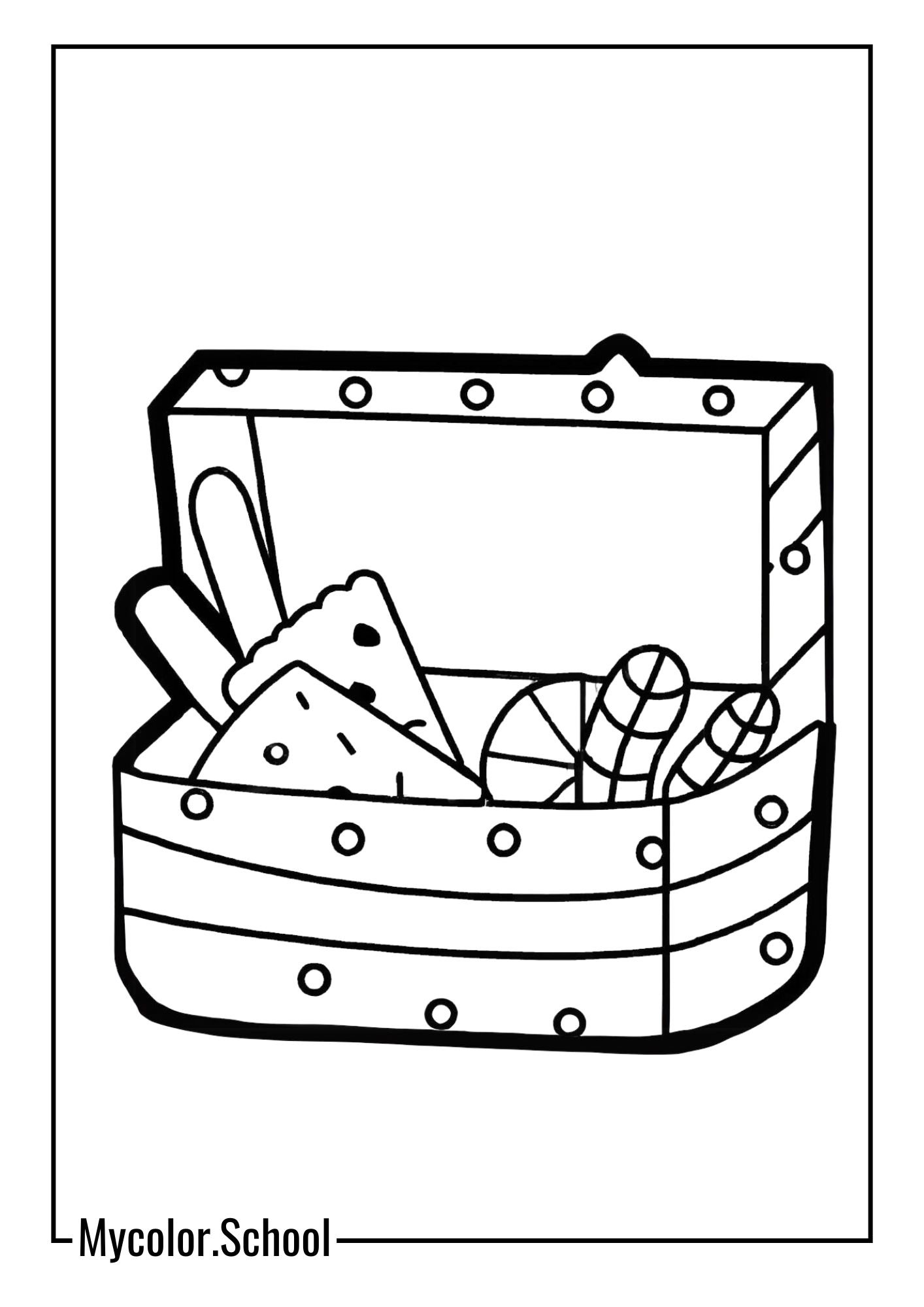 Back to School Coloring Page lunchbox