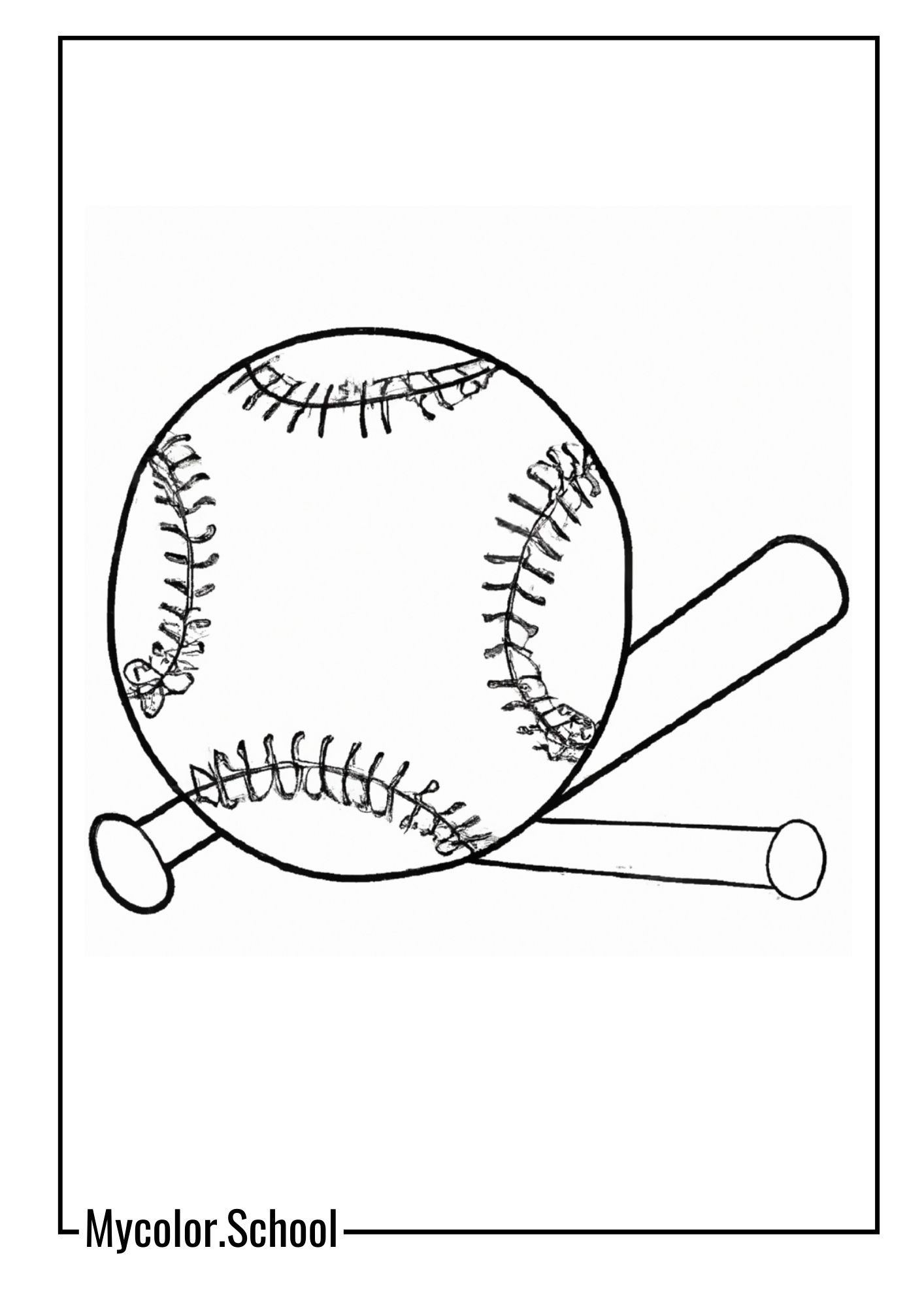 Ball Coloring Pages Classic Baseball
