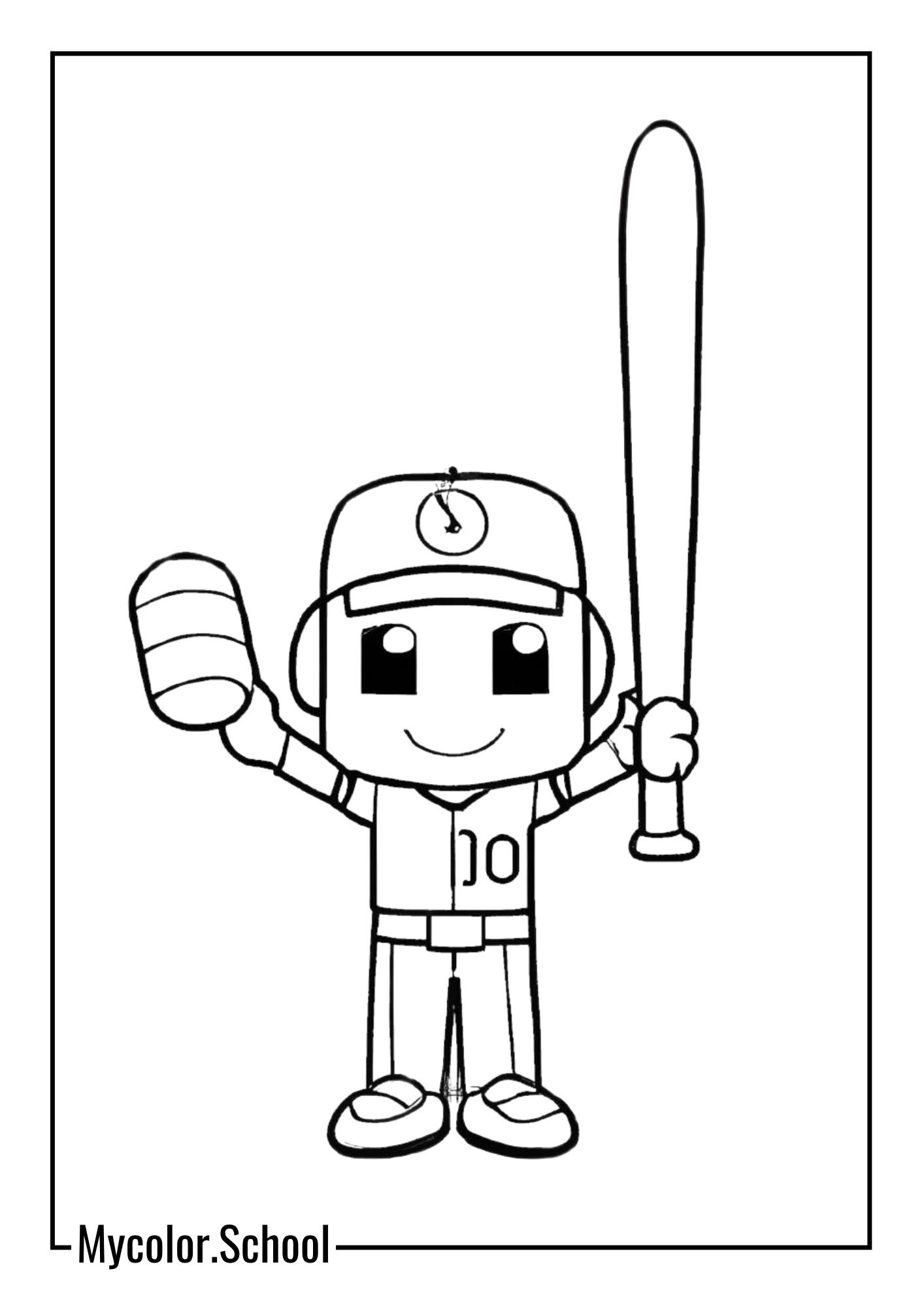 Ball Coloring Pages Batter Up