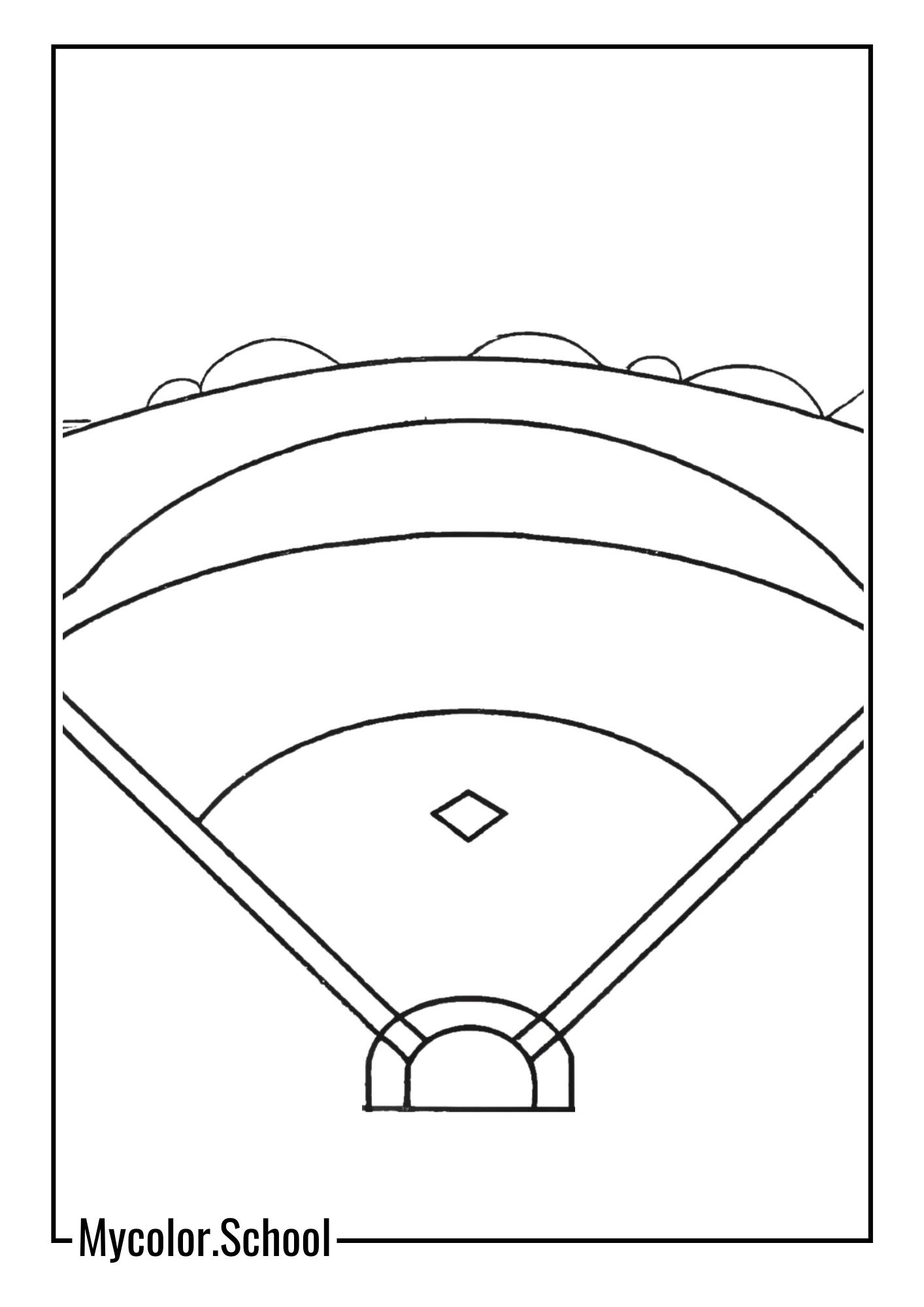 Ball Coloring Pages Baseball Field