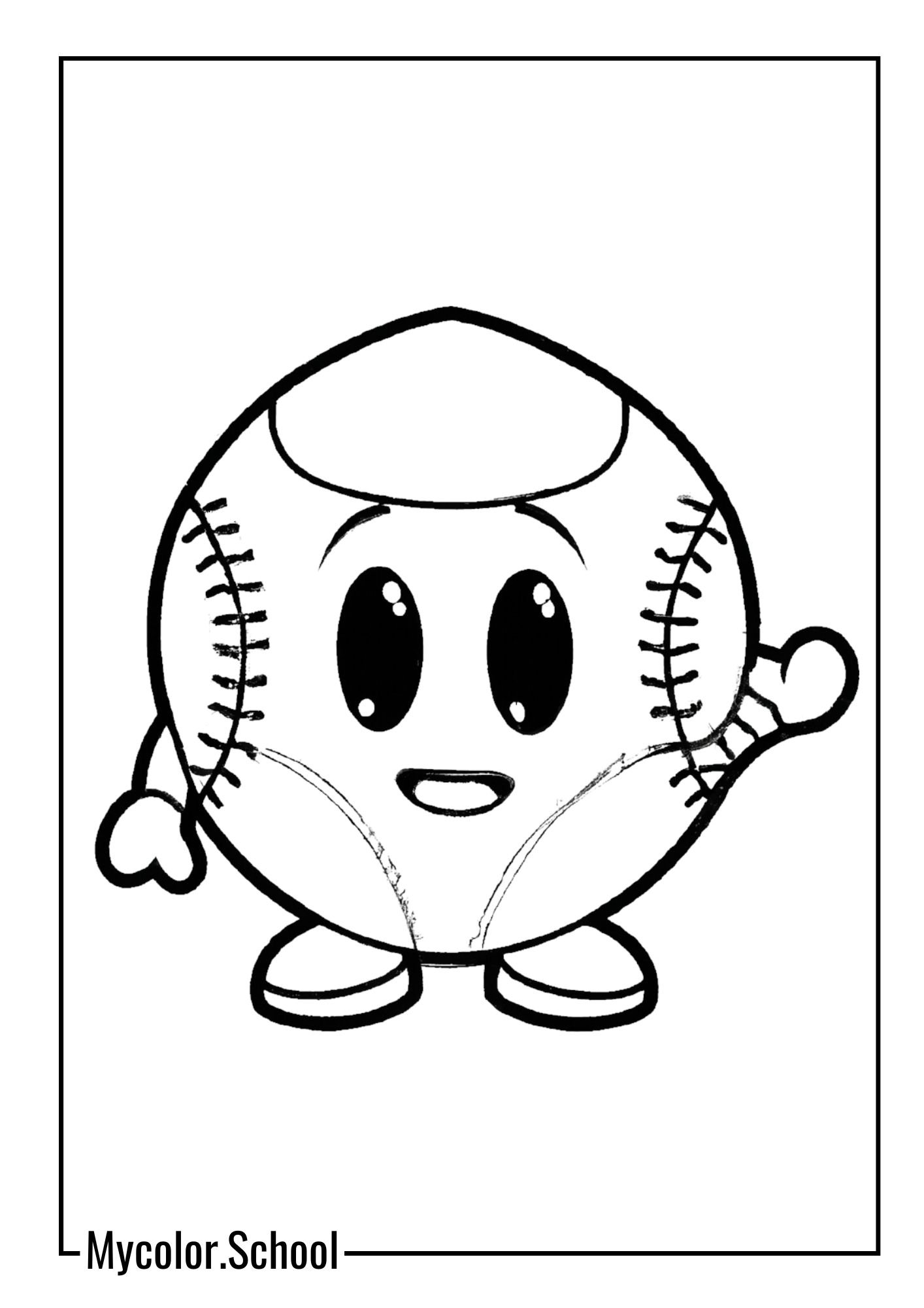 Ball Coloring Pages Baseball Mascot