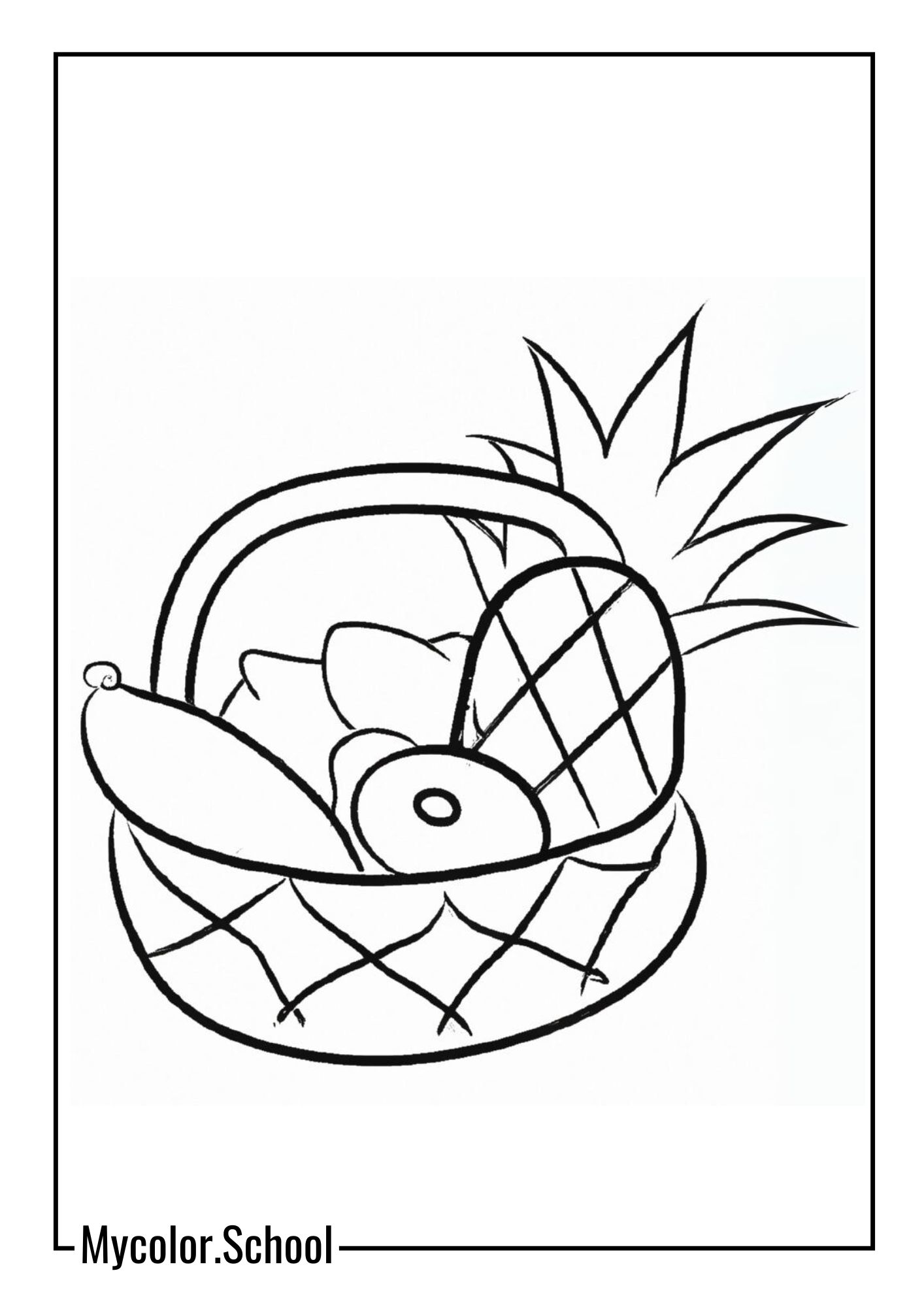 Basket Of Fruits Coloring Pages tropical fruits