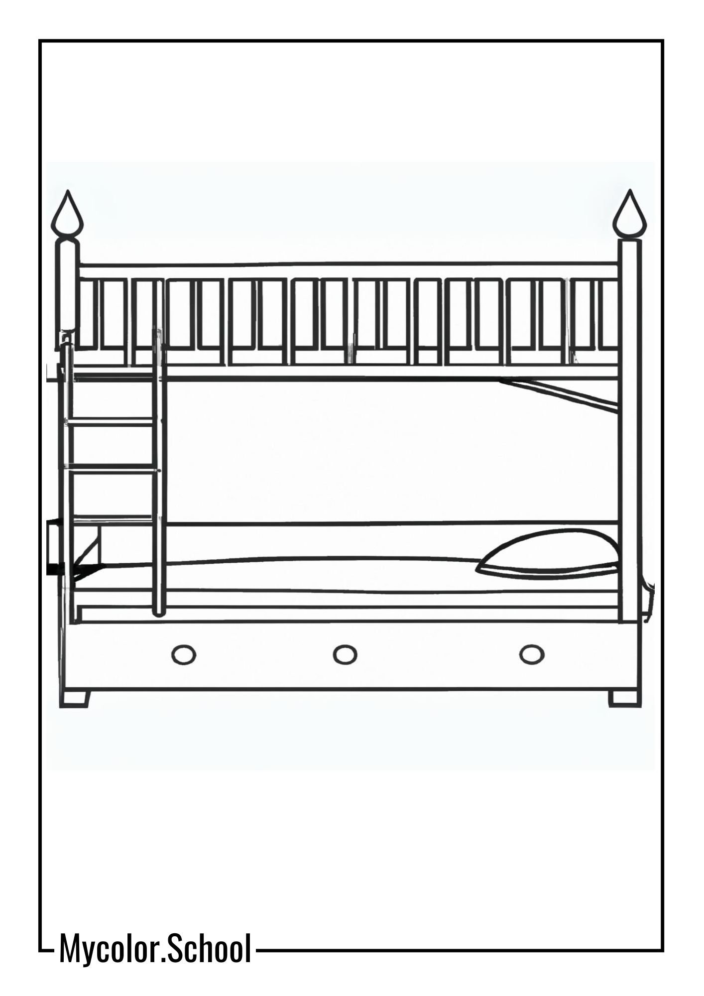 Bed Coloring Pages bunk bed