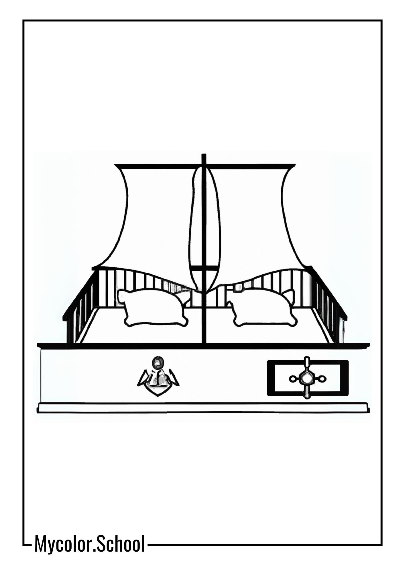 Bed Coloring Pages bed in the shape of a castle