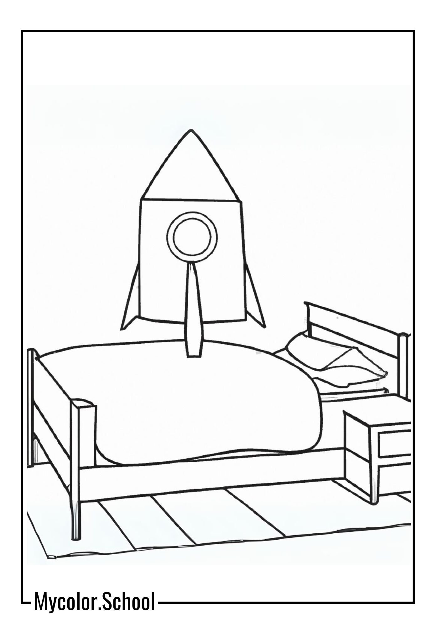 Bed Coloring Pages bed in the shape of a pirate ship