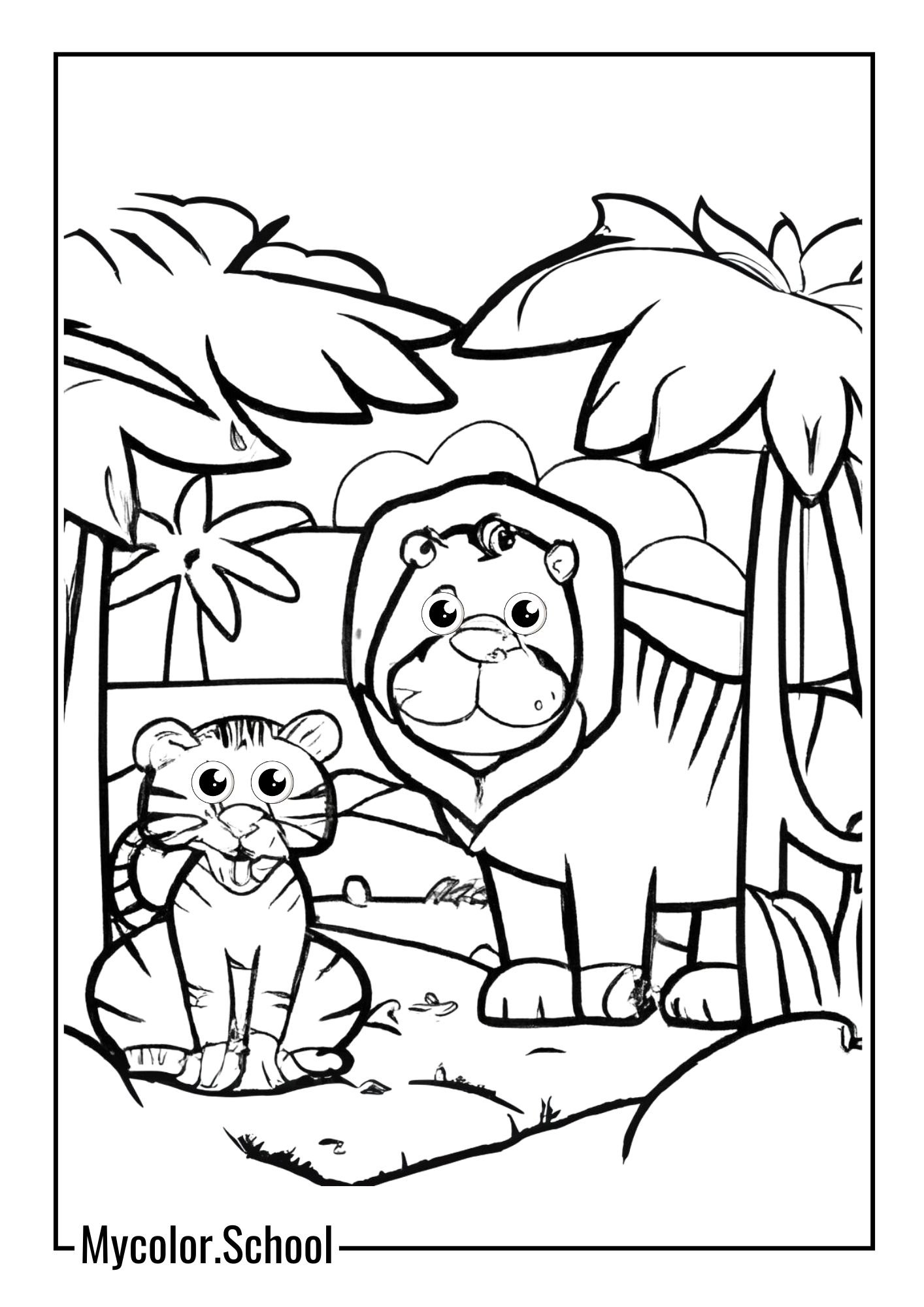 Boyish Coloring Pages Jungle Safari
