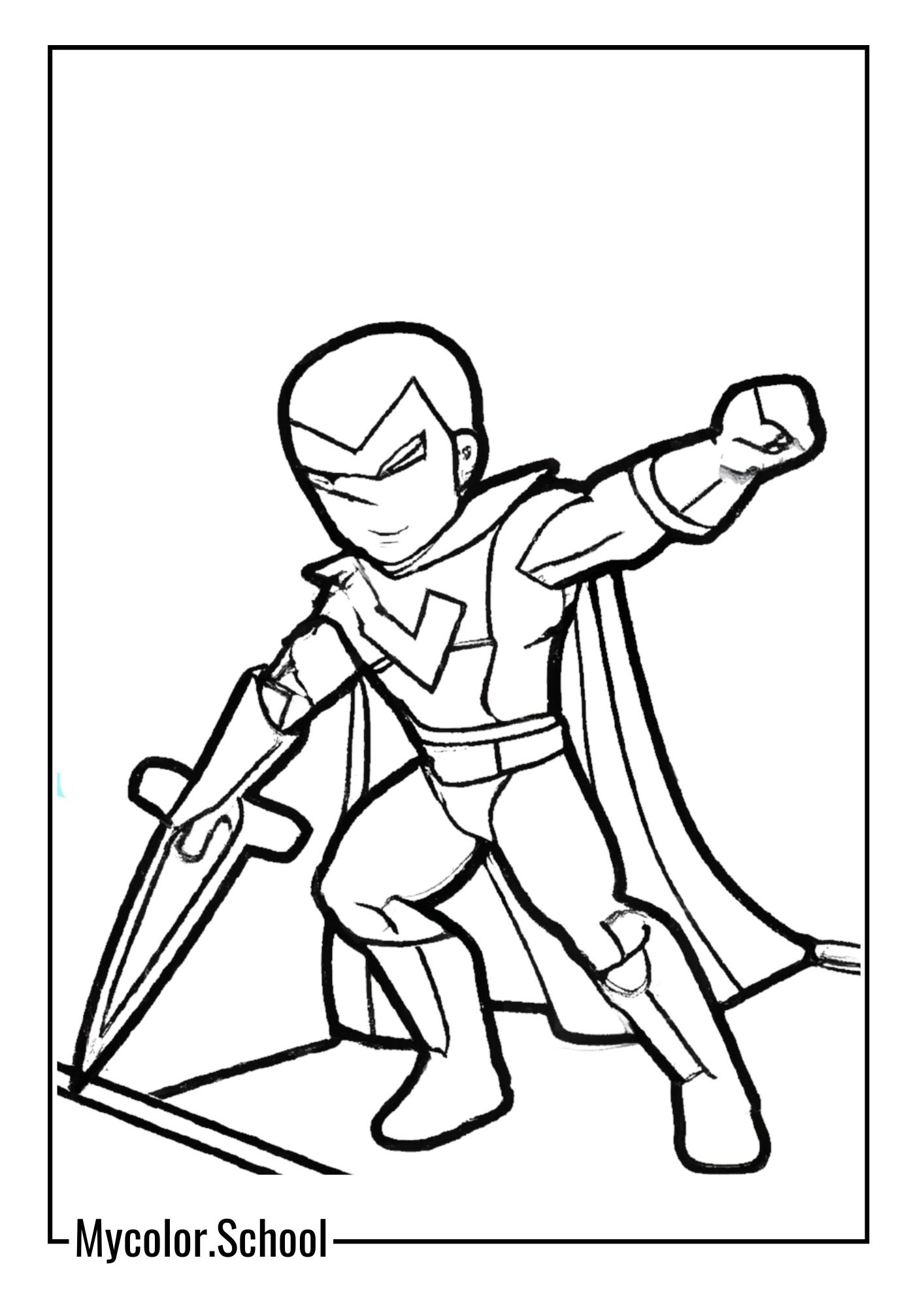 Boyish Coloring Pages Superhero Quest