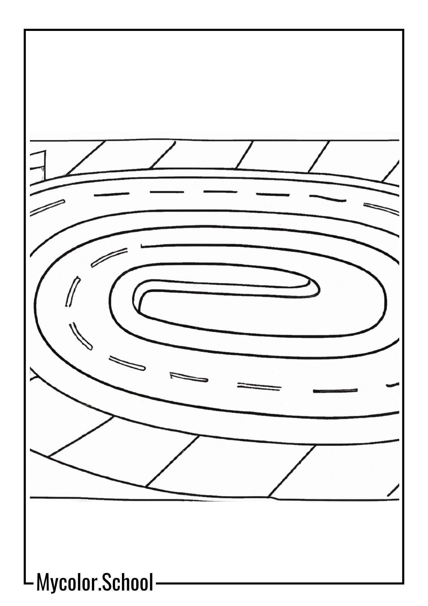 Boyish Coloring Pages Race Track