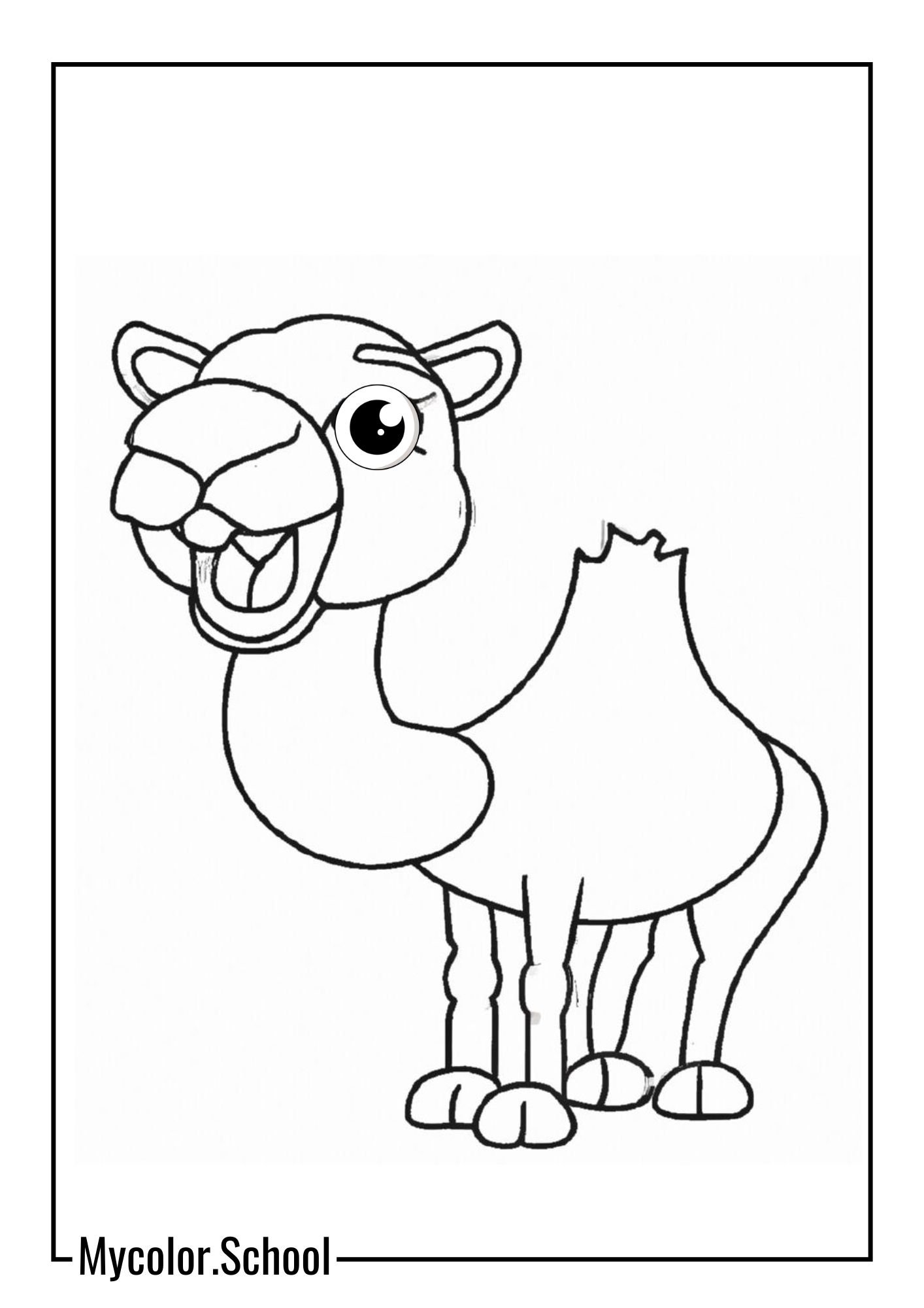 Camel Coloring Pages camel with its mouth wide open, as if it is braying