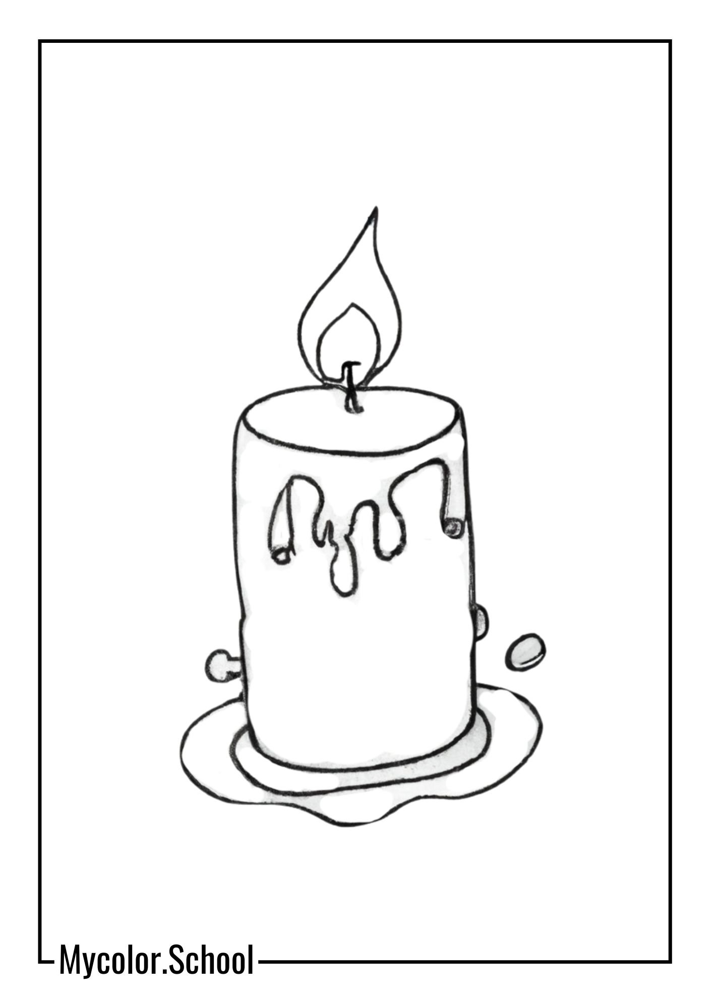 Candle Coloring Pages Watercolor Magic