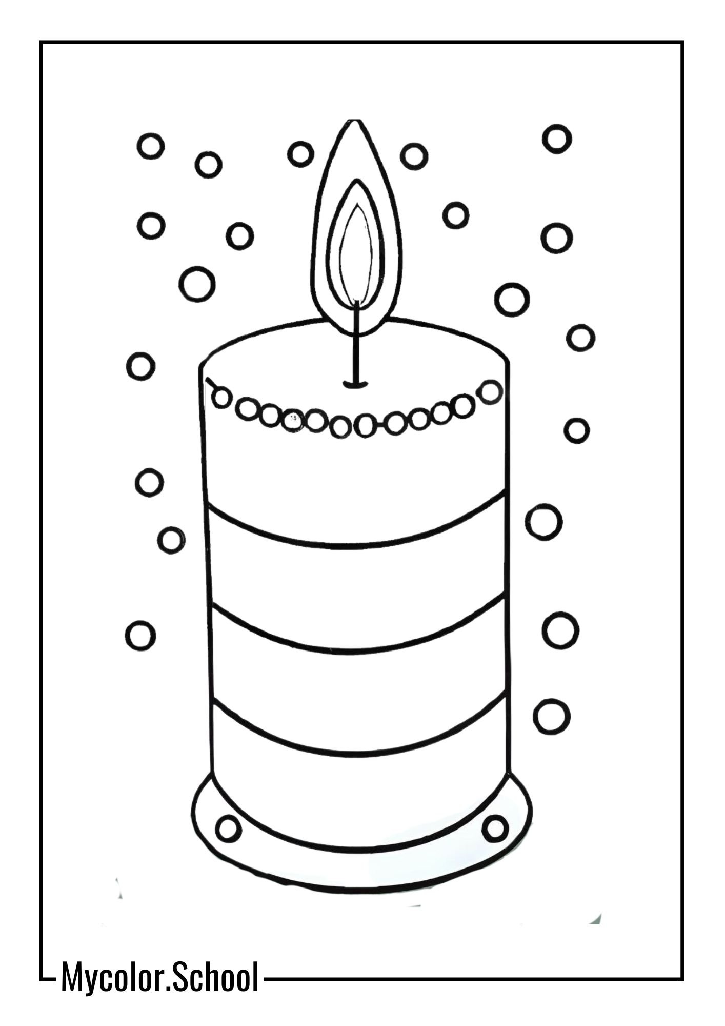 Candle Coloring Pages Glitter Galore