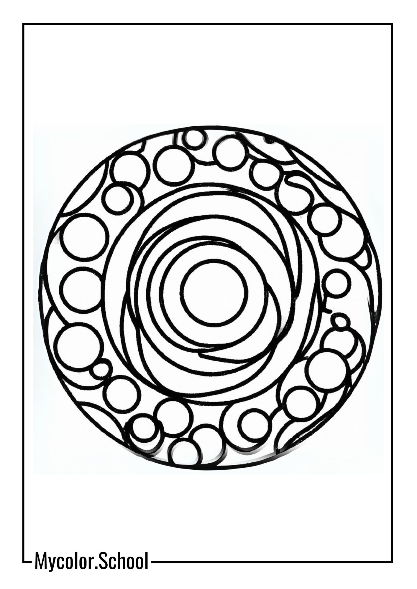 Circle Coloring Pages simple circle with various patterns inside