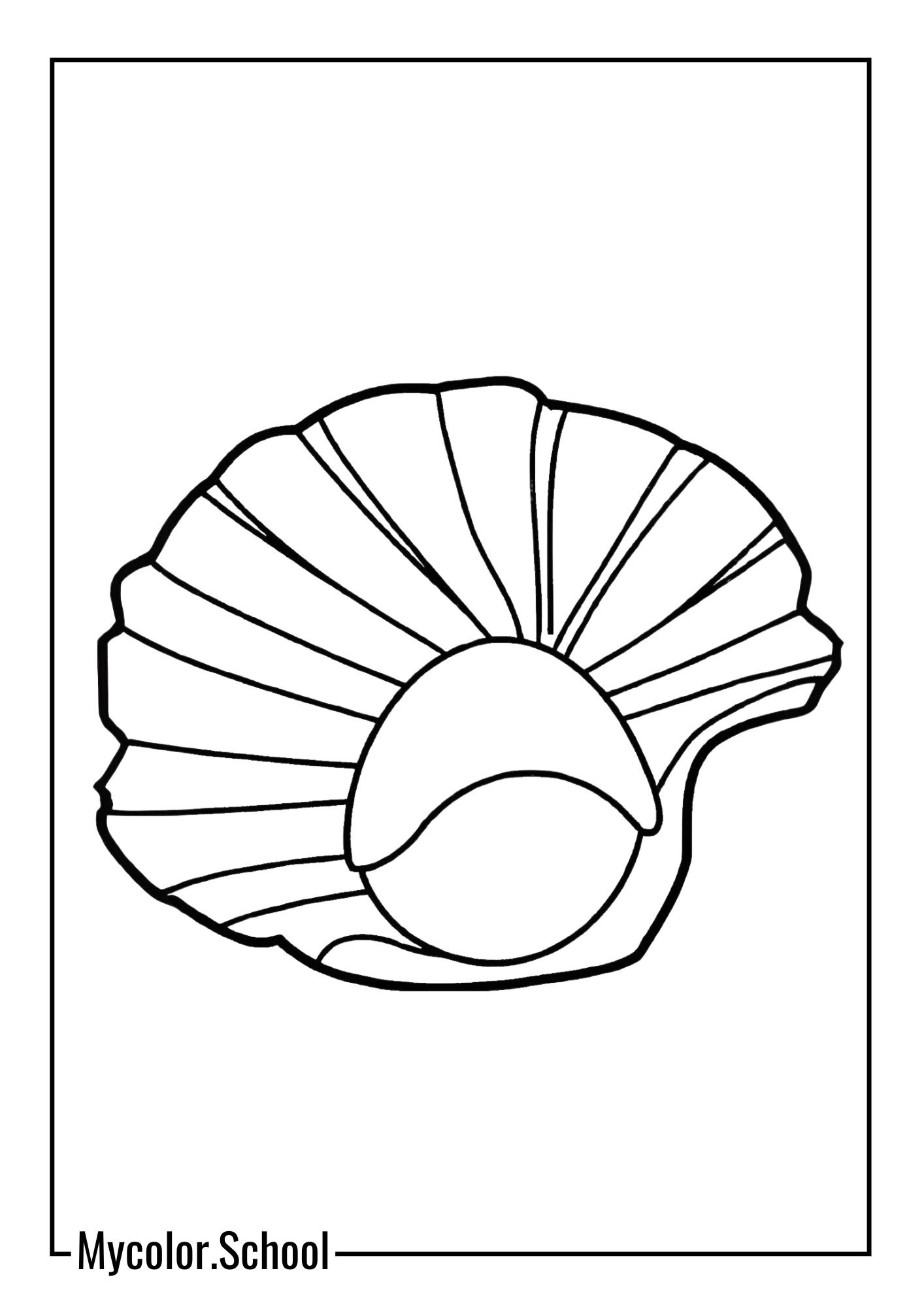 Clam Coloring Pages clam with a shell that has a mosaic pattern.