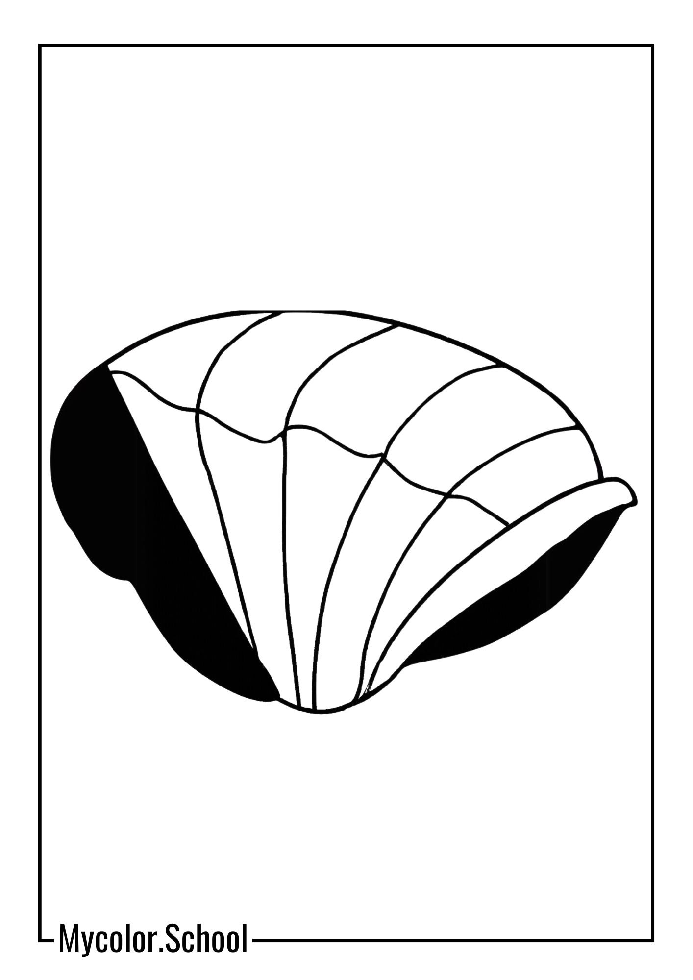 Clam Coloring Pages metallic sheen