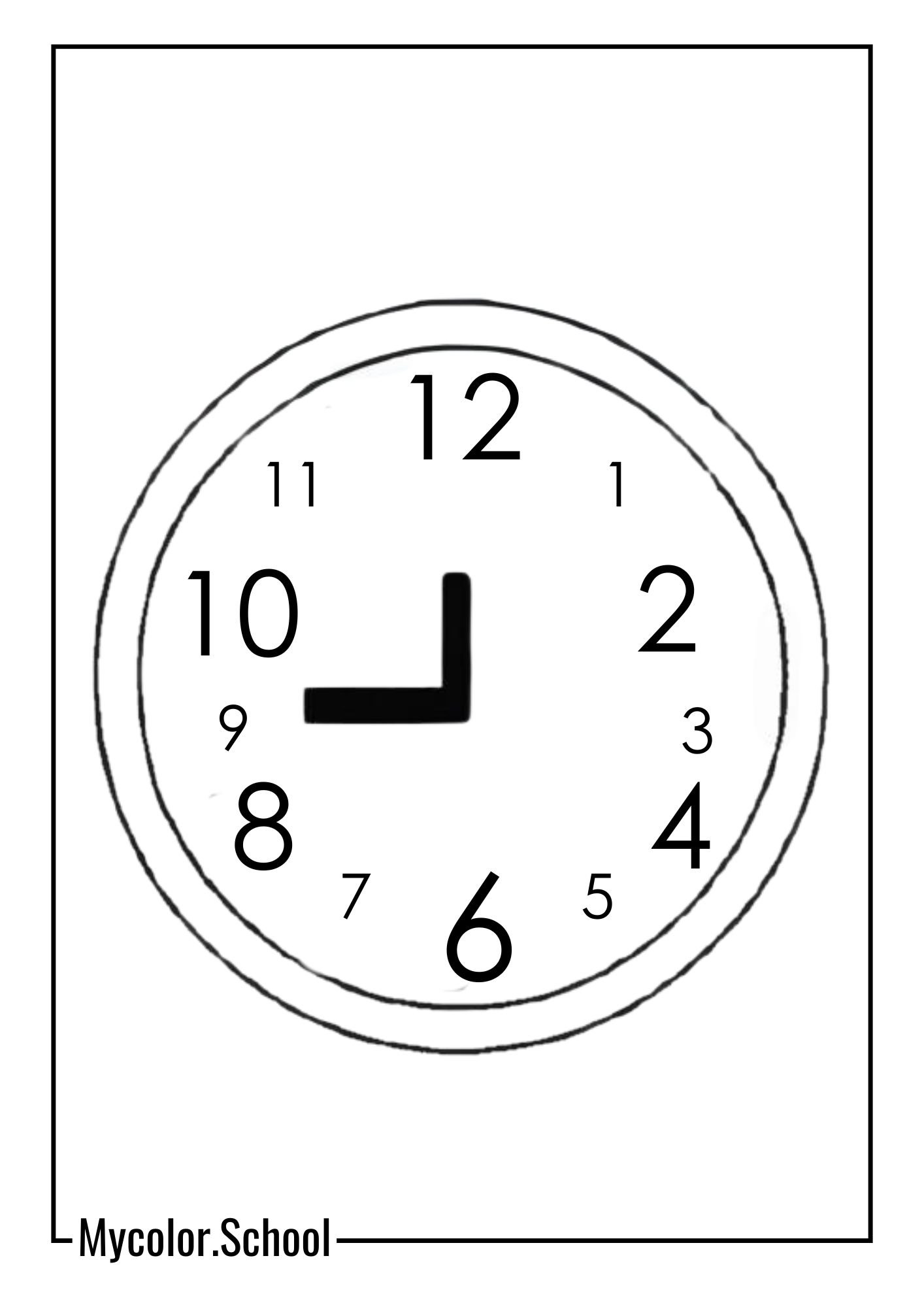 Clock Coloring Pages clock with different time increments