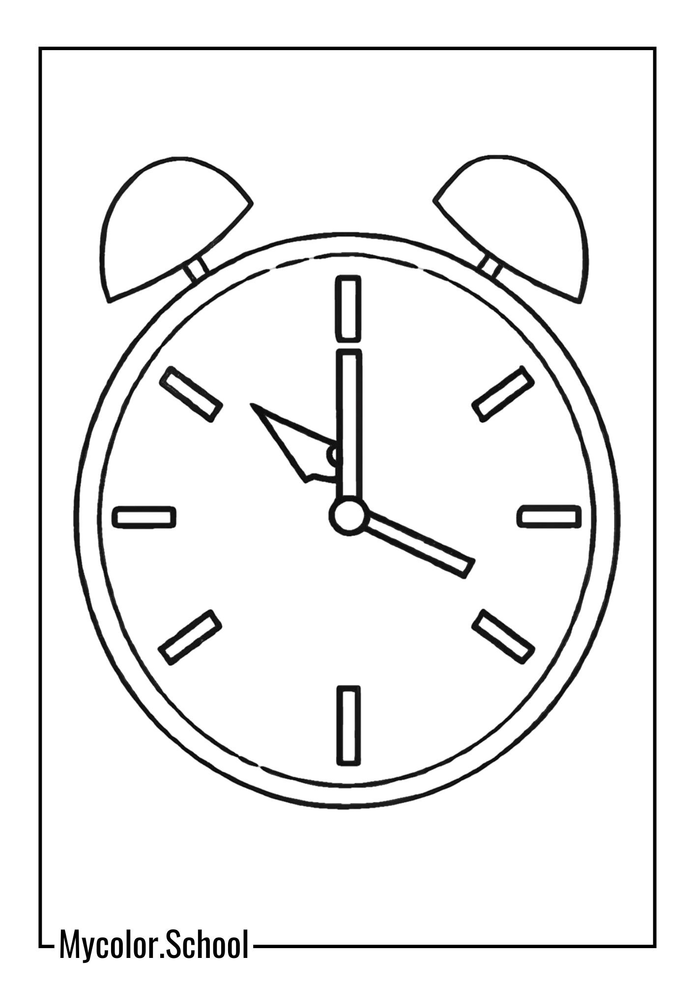 Clock Coloring Pages clock with hands that can be moved