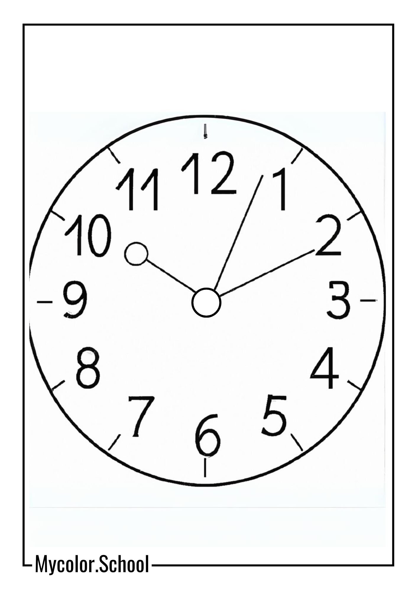 Clock Coloring Pages clock with missing numbers.