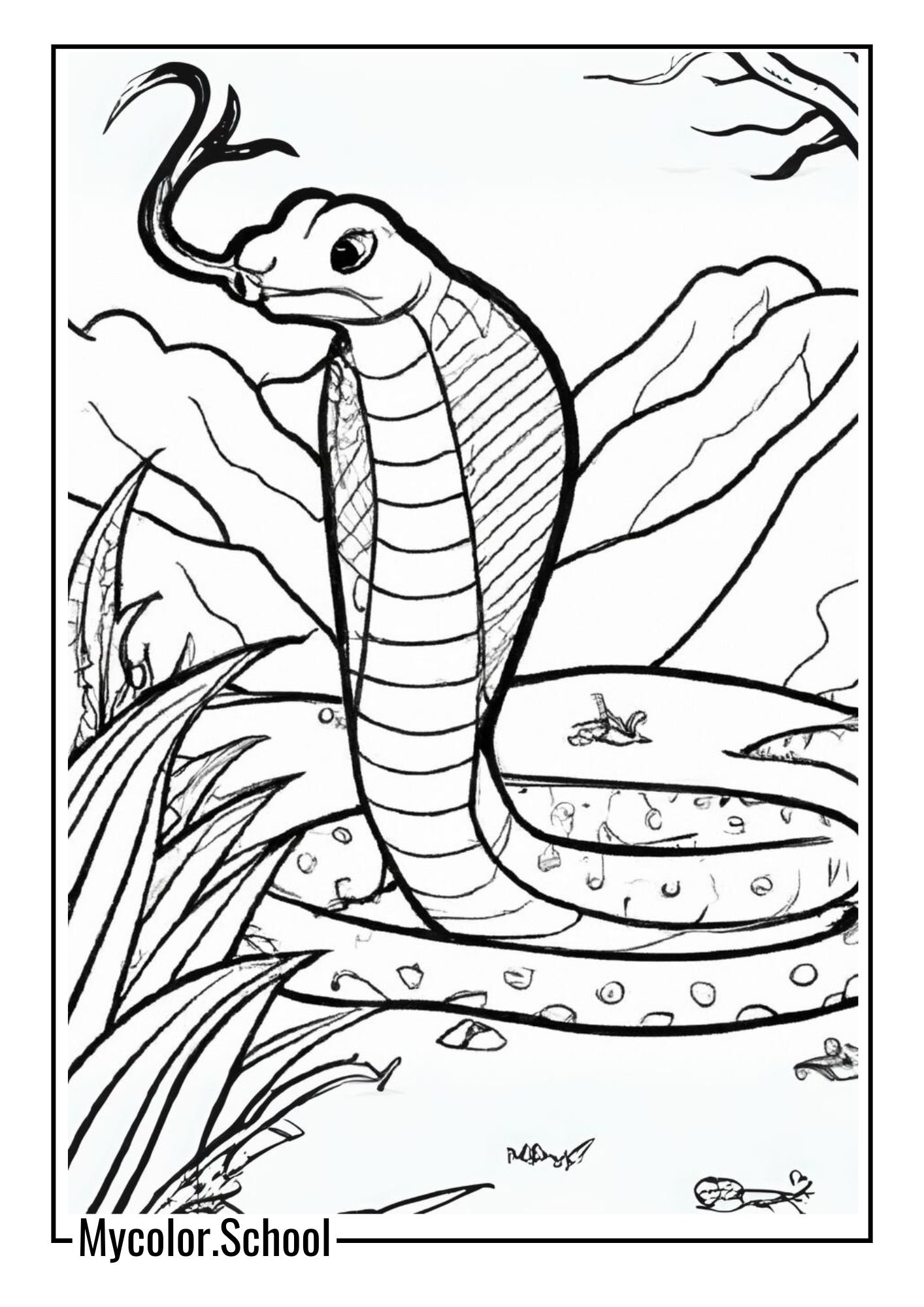 Cobra Coloring Pages cobra in its natural habitat