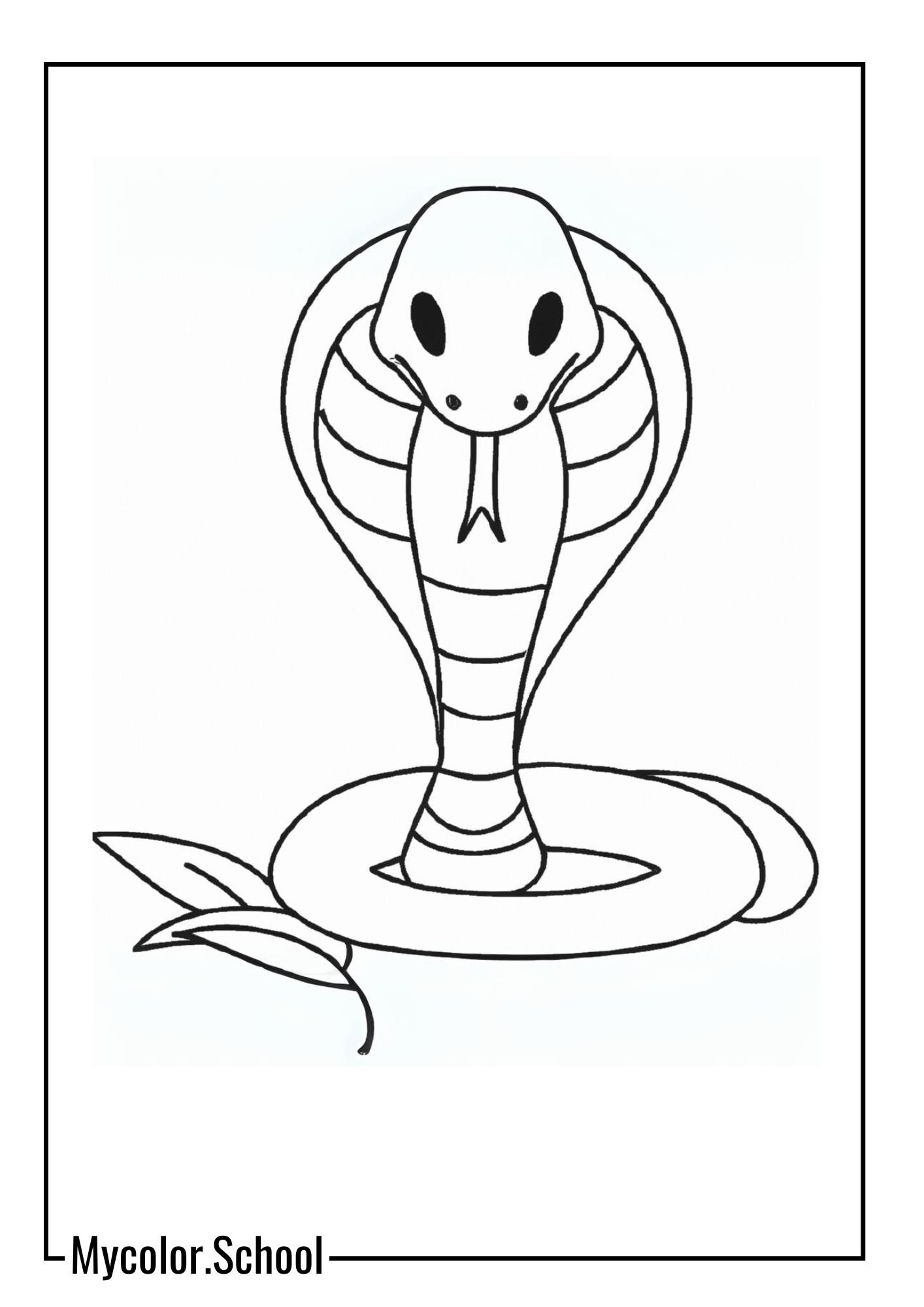 Cobra Coloring Pages simple outline of a cobra