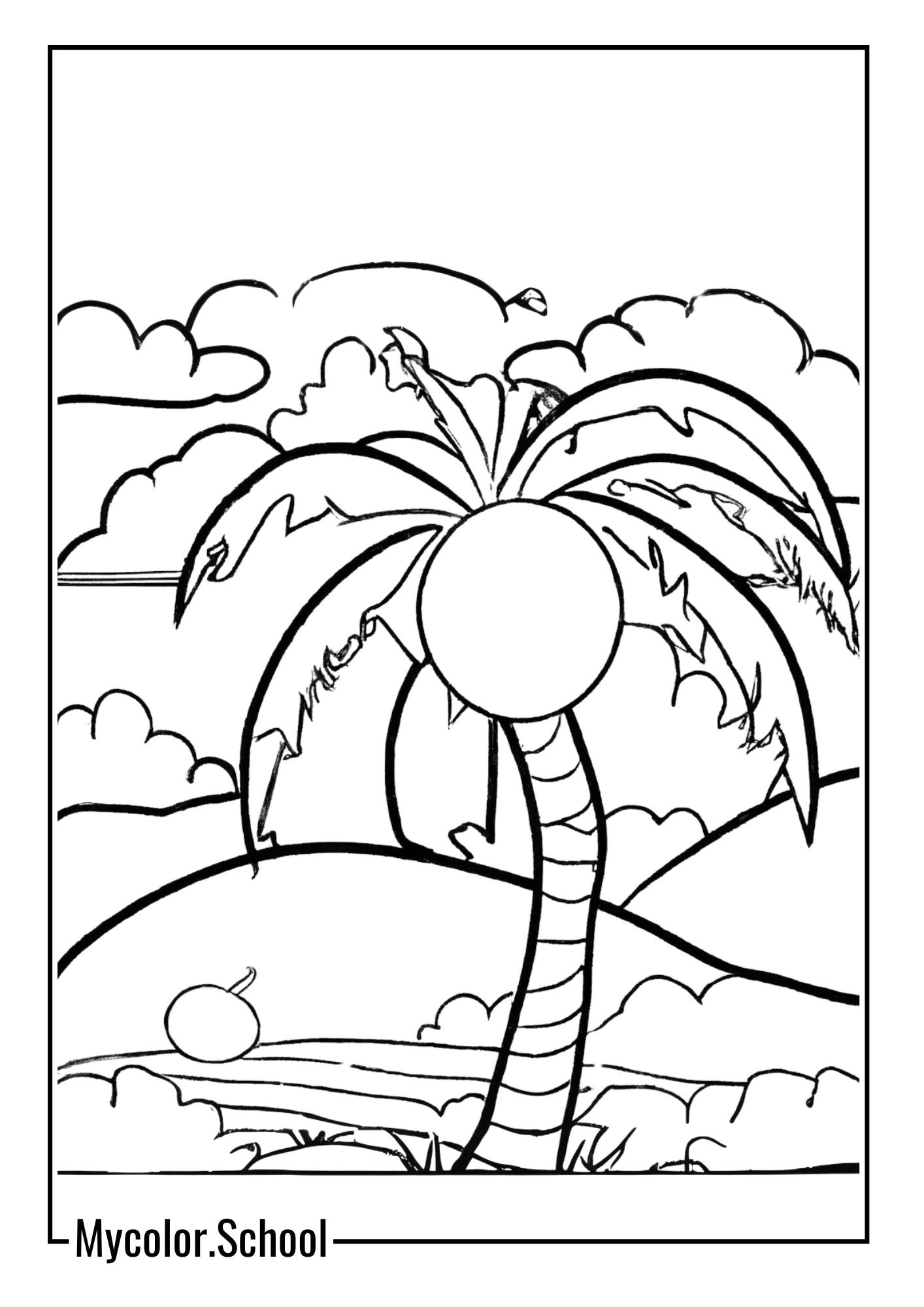 Coconut Coloring Pages coconut landscape