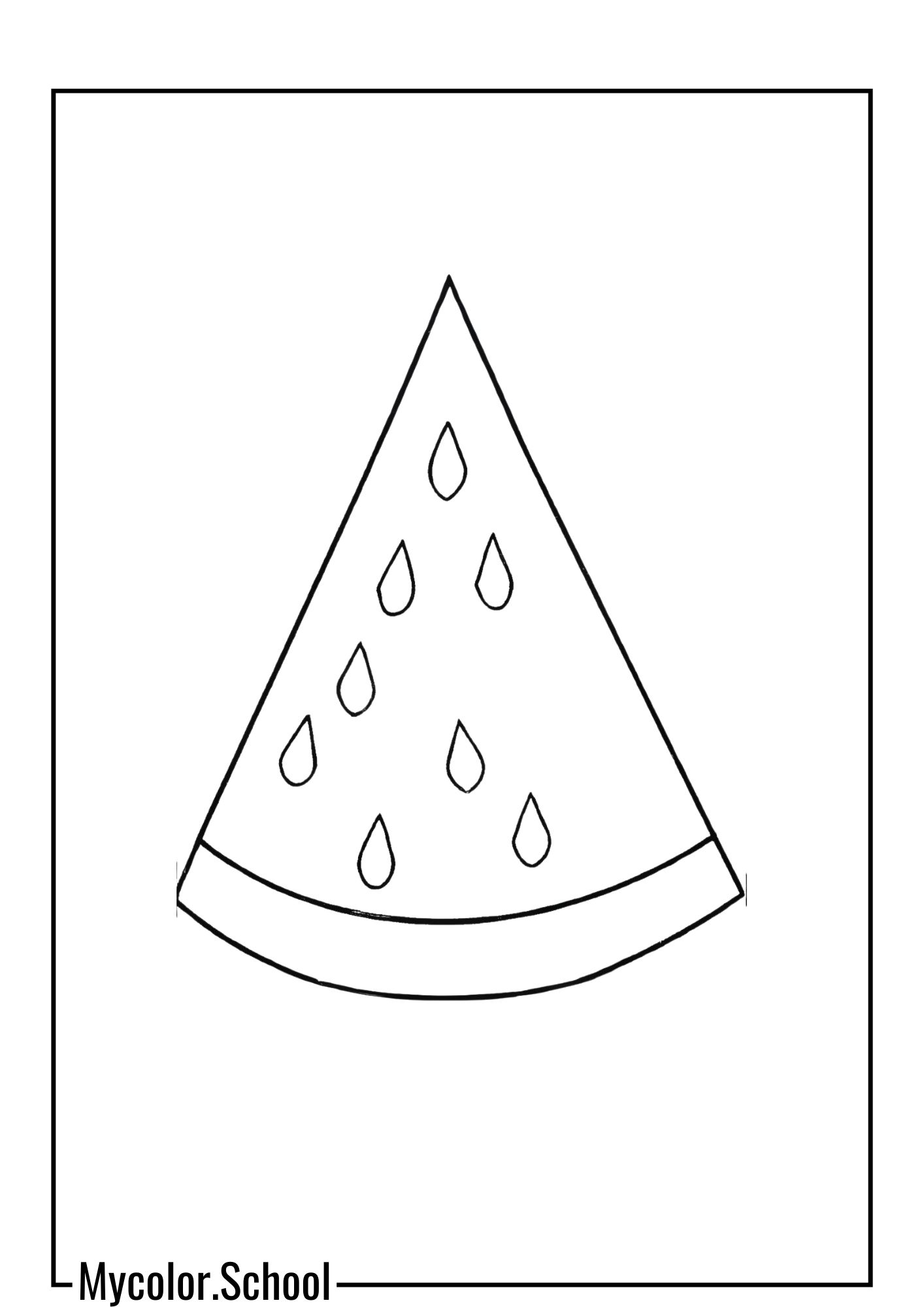 Dessert Coloring Pages slice of watermelon