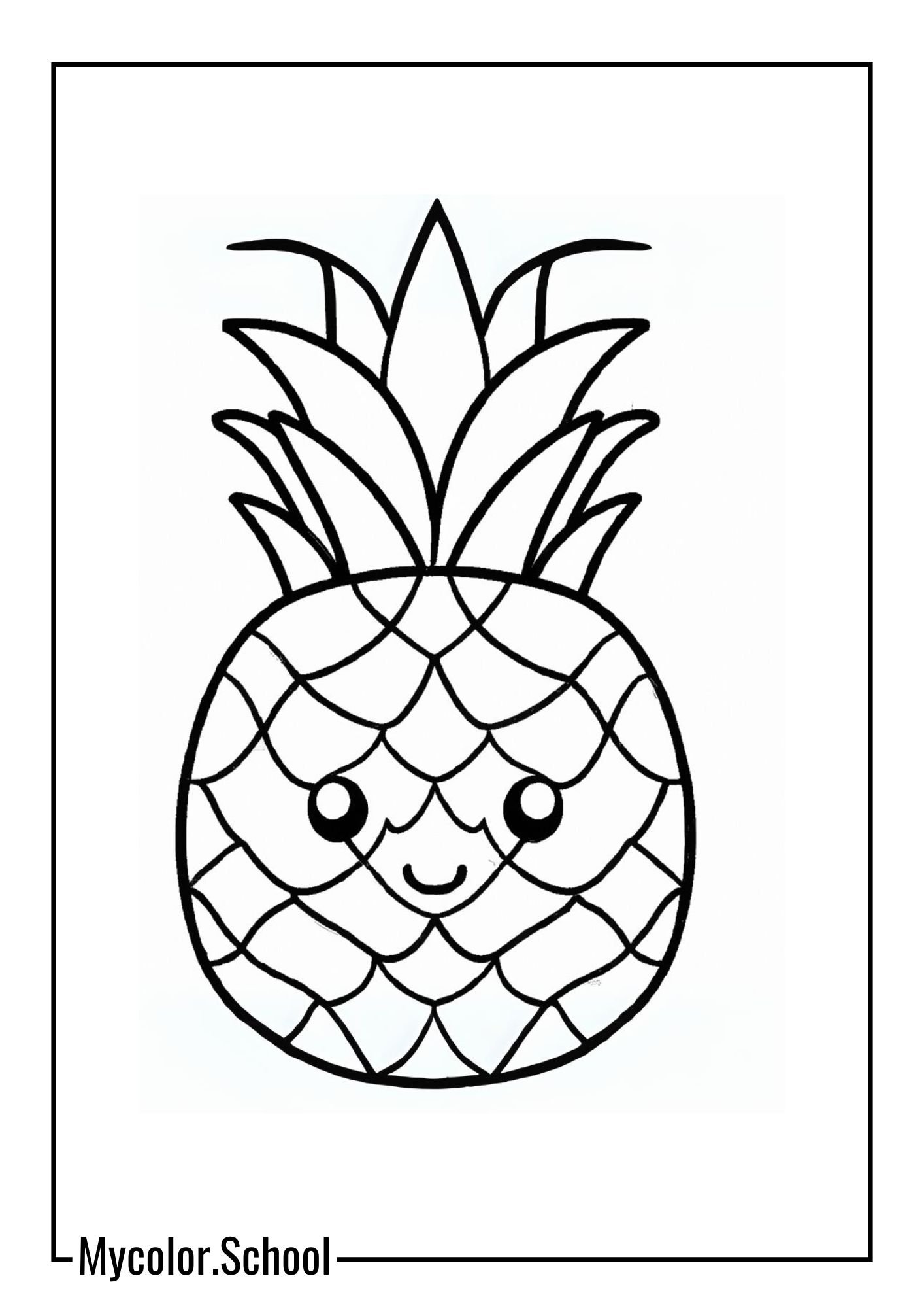 Dessert Coloring Pages pineapple
