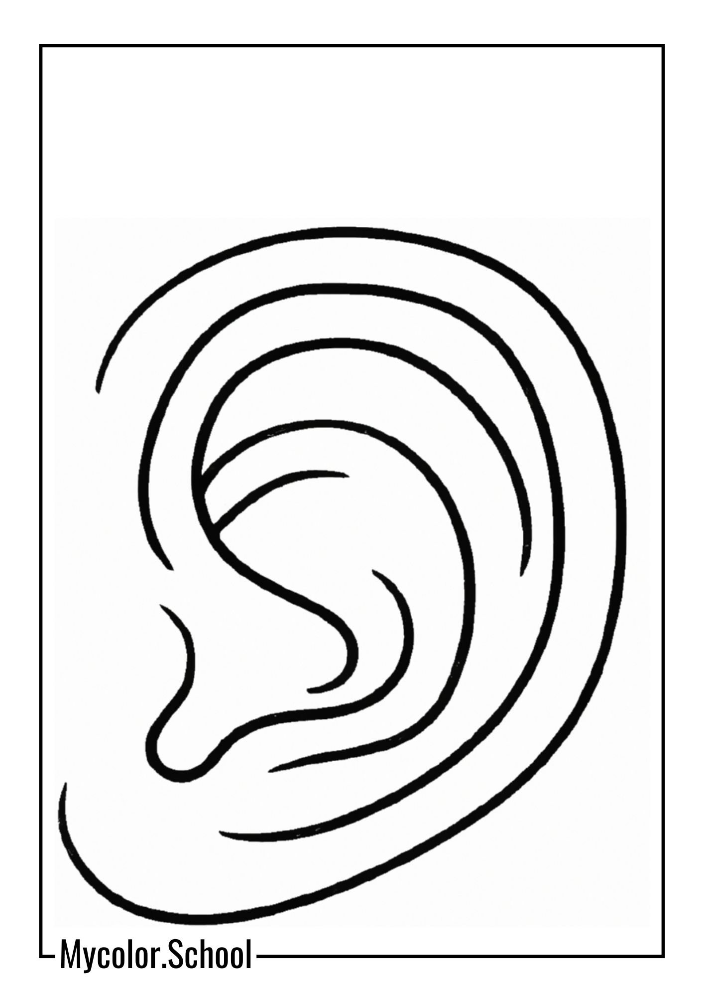 Ear Coloring Pages cute ear