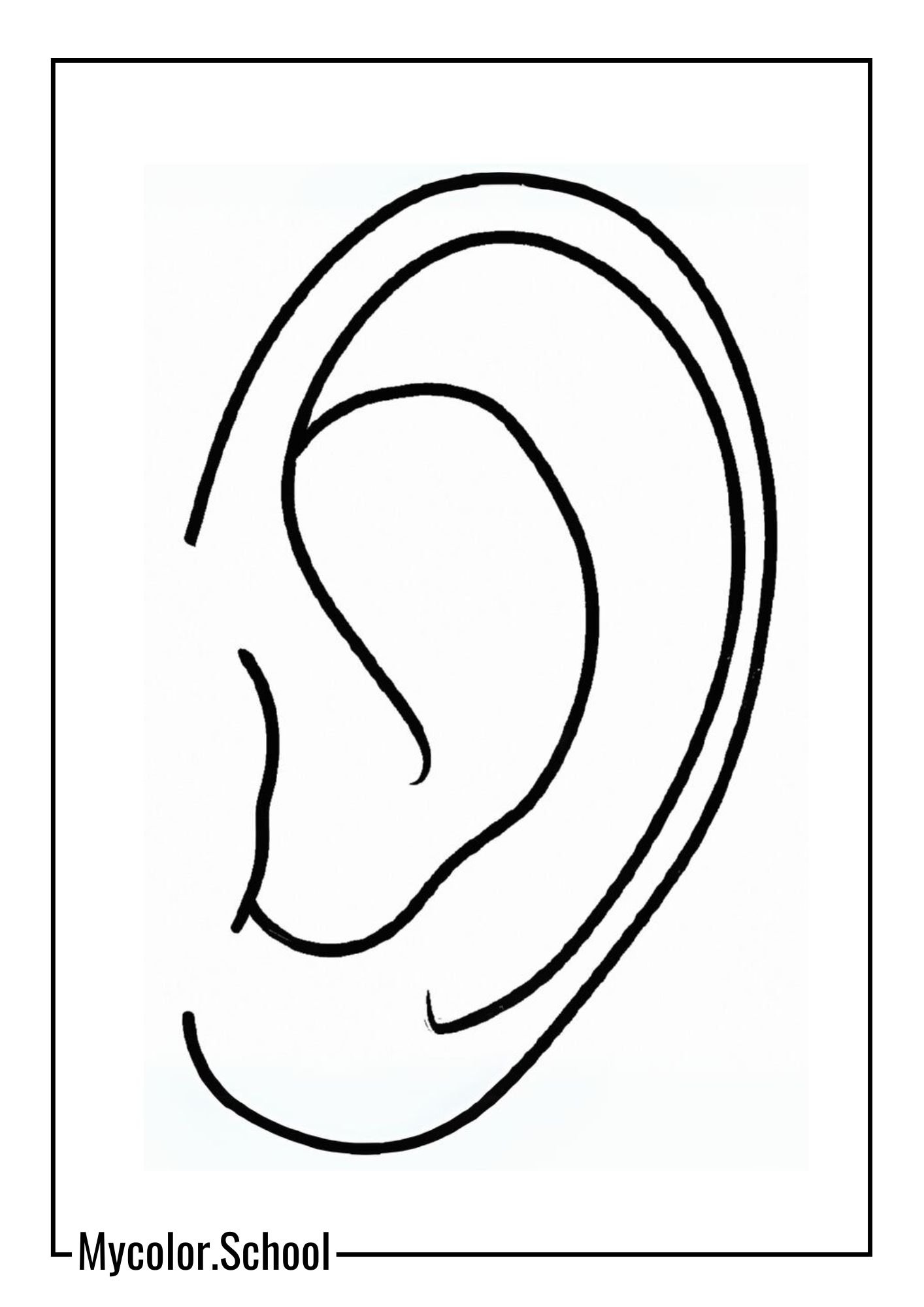 Ear Coloring Pages simple ear