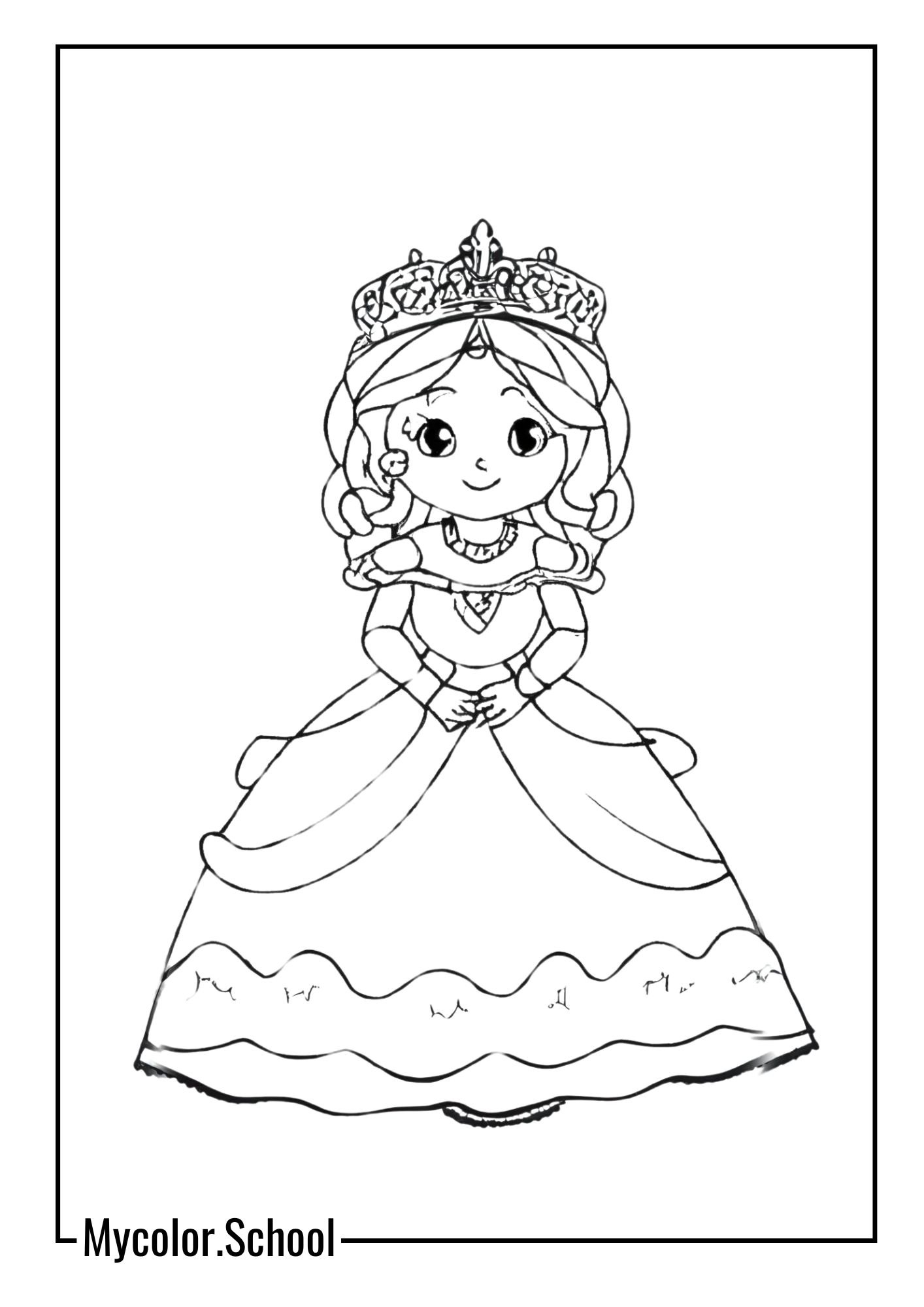 Girl Coloring Pages cute princess