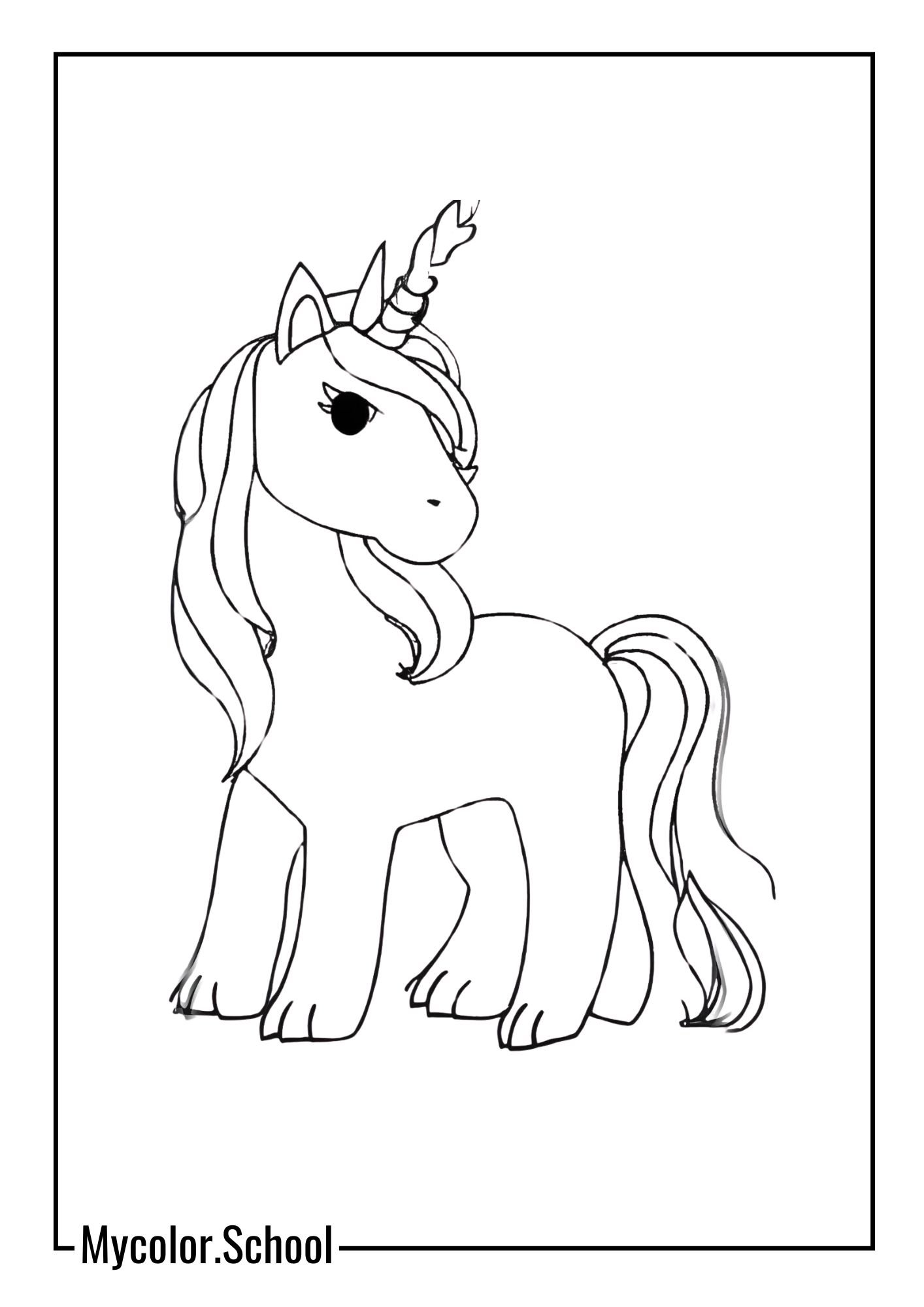 Girl Coloring Pages cute unicorn