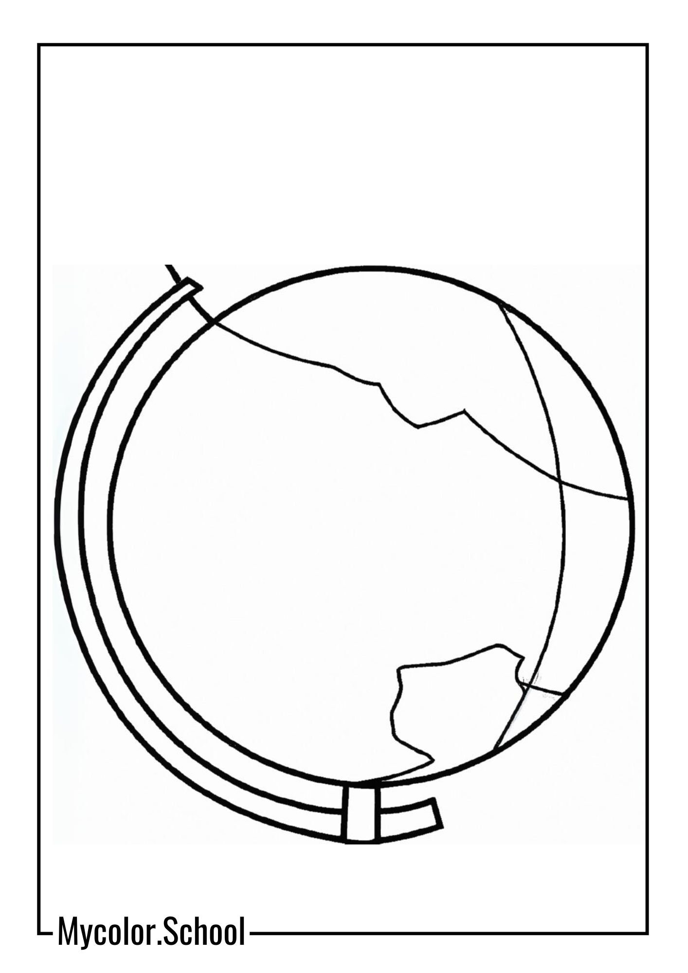 Globe Coloring Pages blank globe
