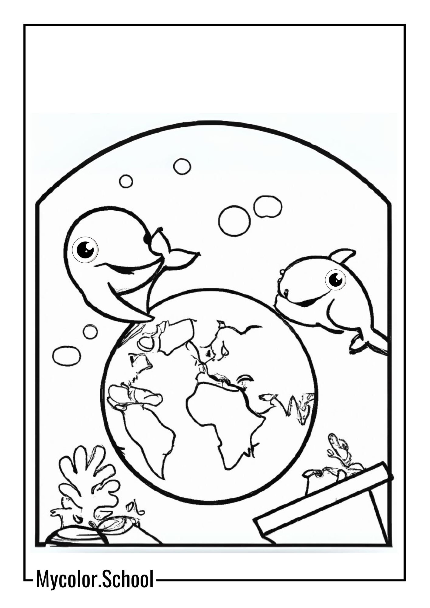 Globe Coloring Pages oceans of the world