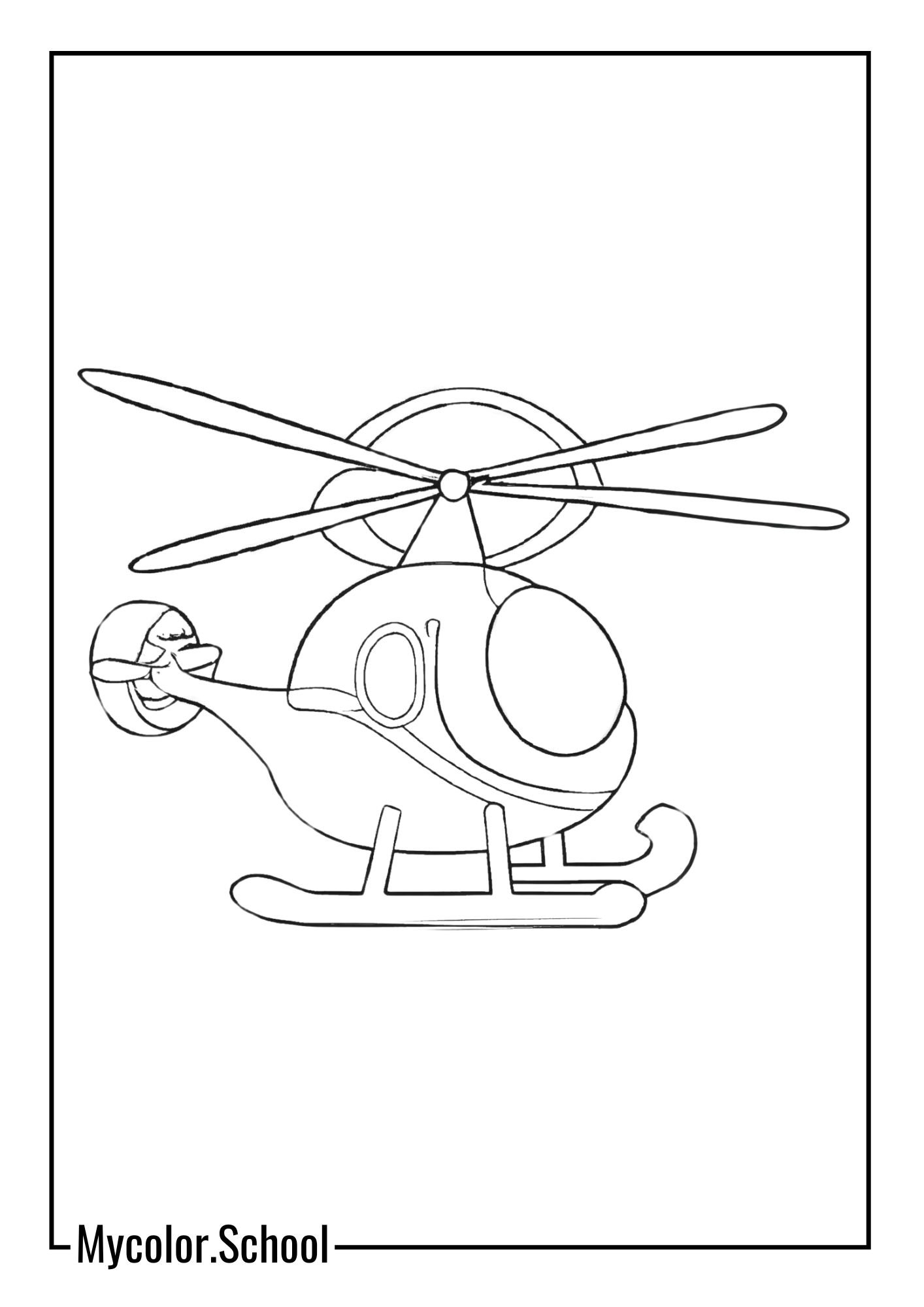Helicopter Coloring Pages Classic Helicopter