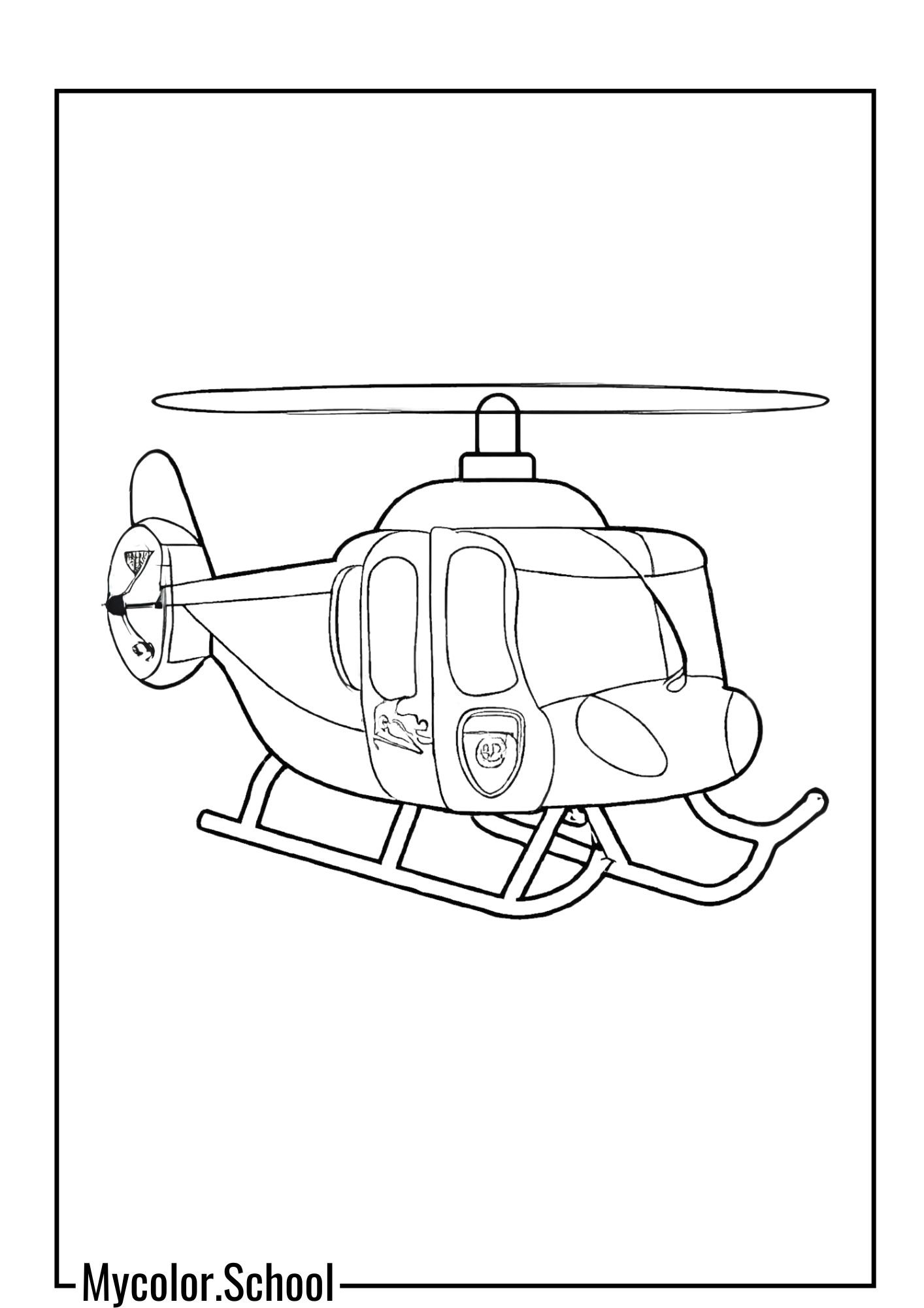 Helicopter Coloring Pages Police Helicopter