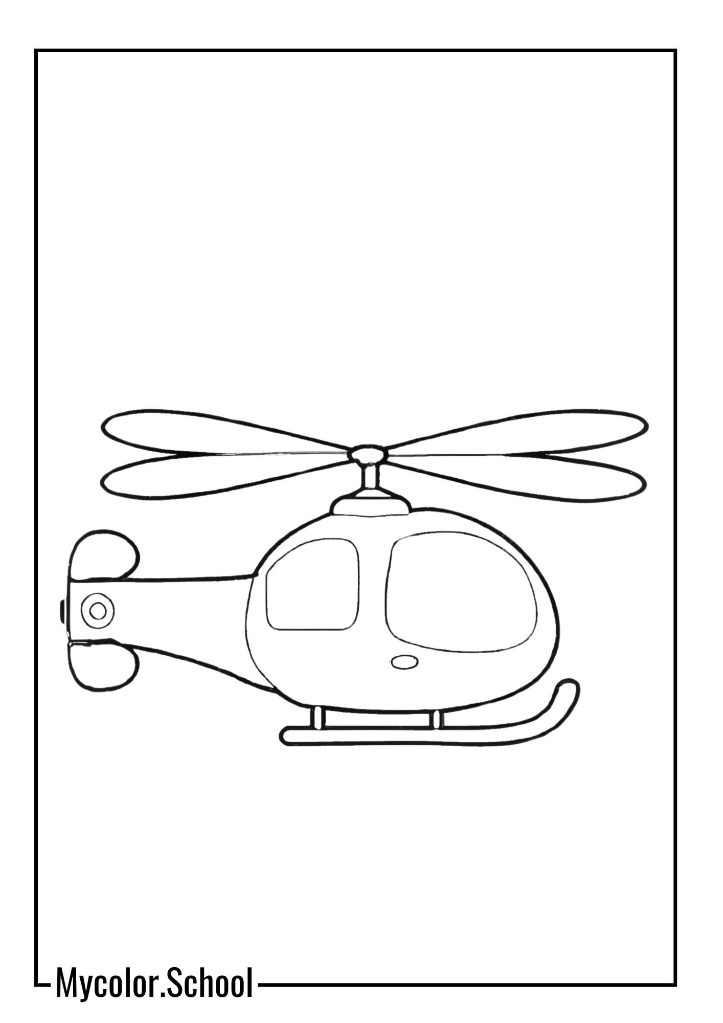 Helicopter Coloring Pages Cartoon Helicopter