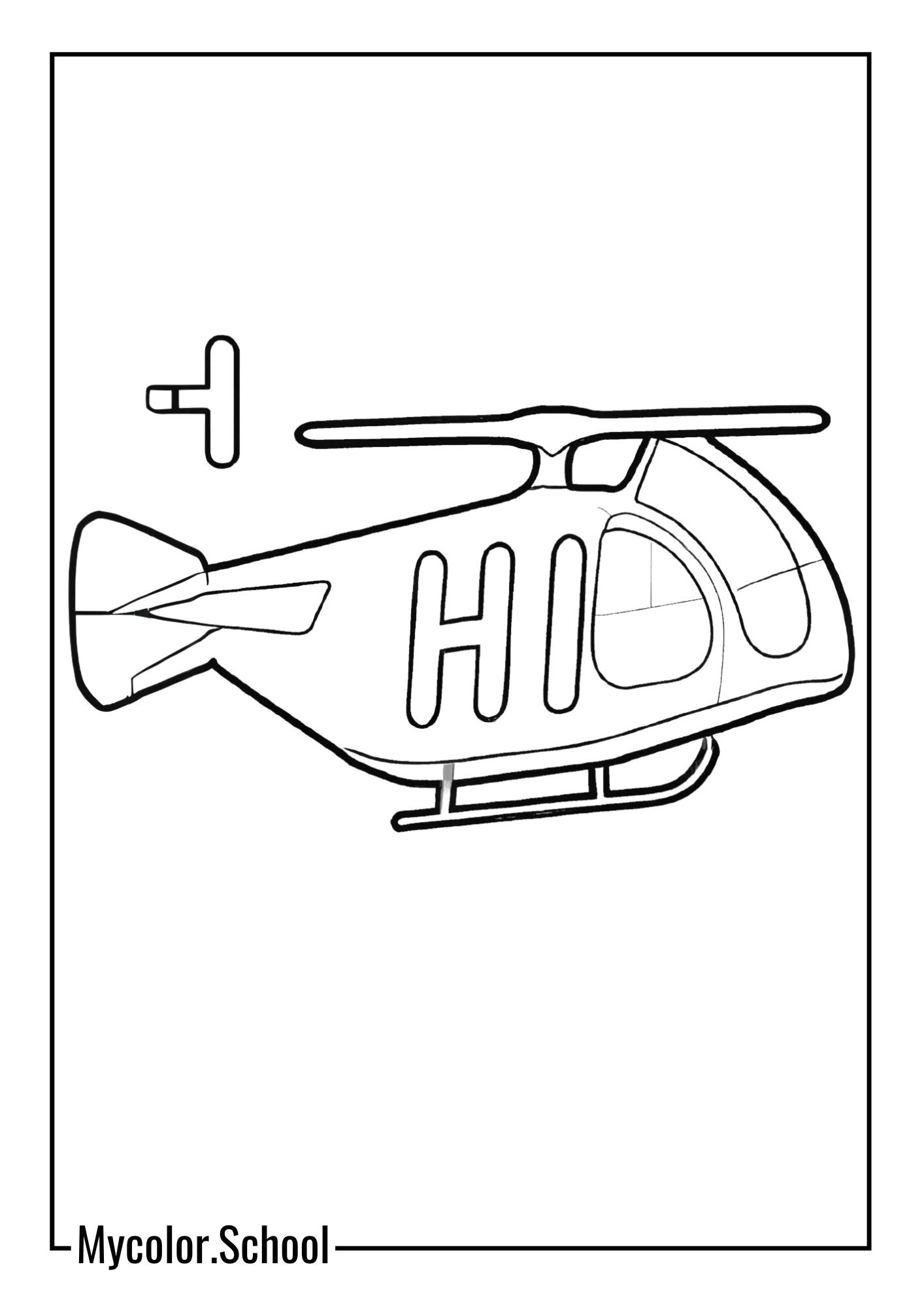 Helicopter Coloring Pages Helicopter Alphabet