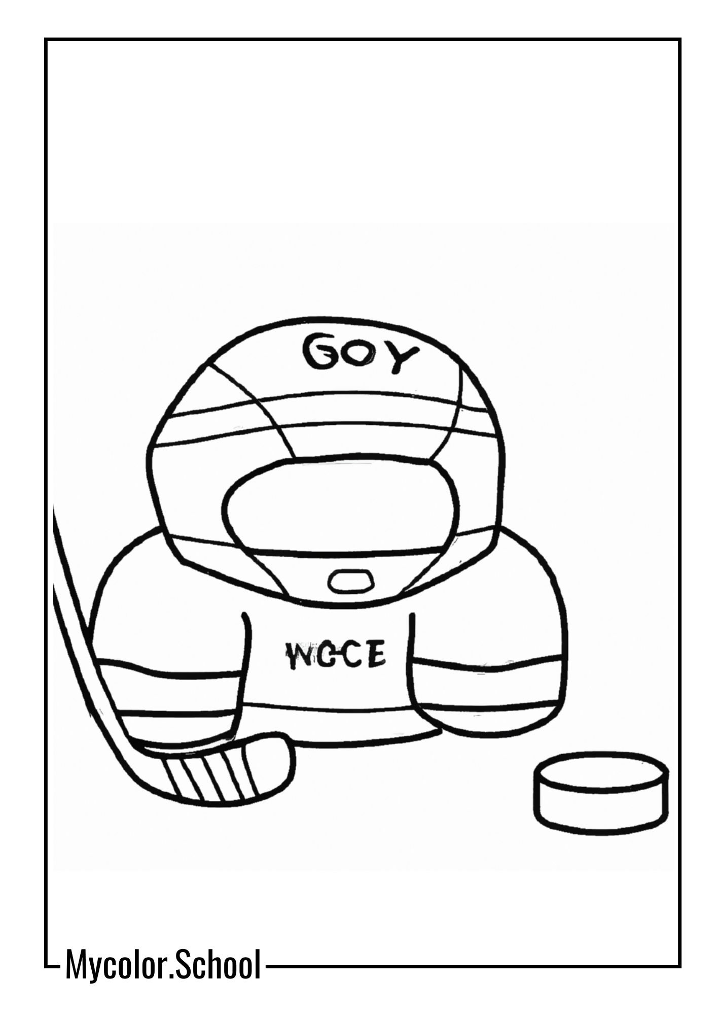 Hockey Coloring Pages Hockey Equipment
