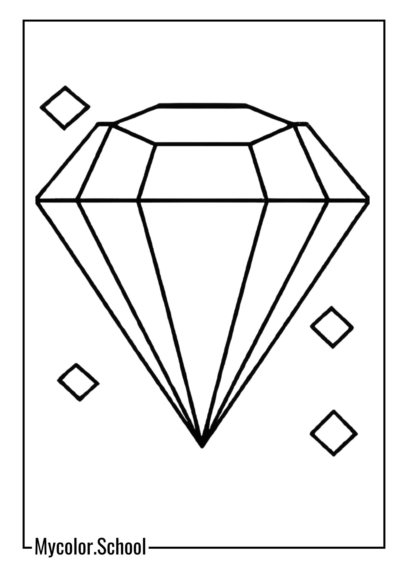 Jewelry Coloring Pages Diamond