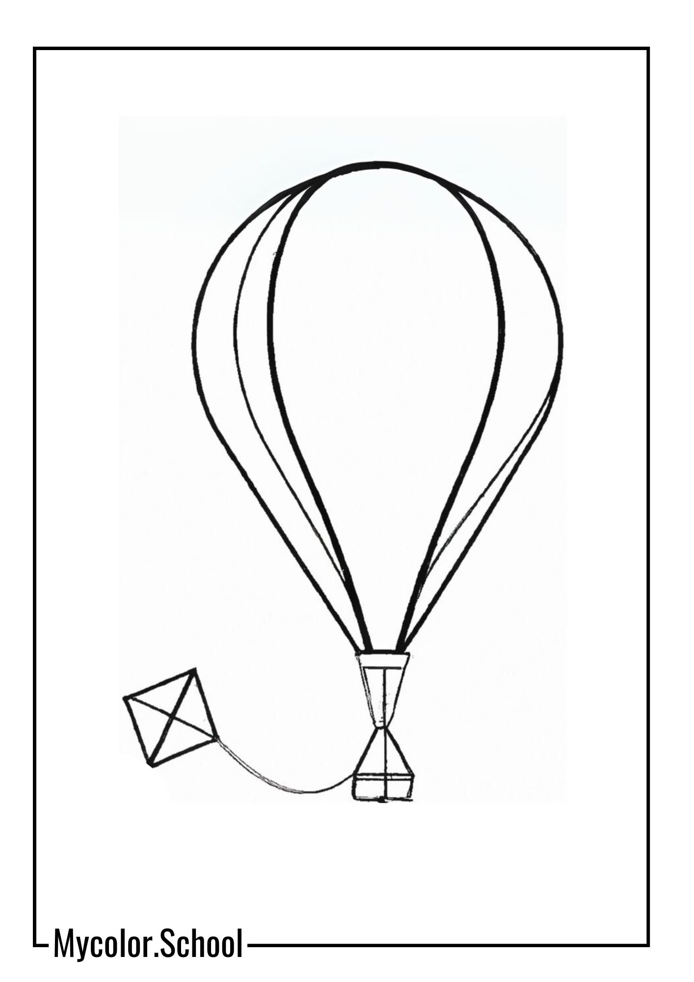 Kite Coloring Pages kite in the shape of a hot air balloon
