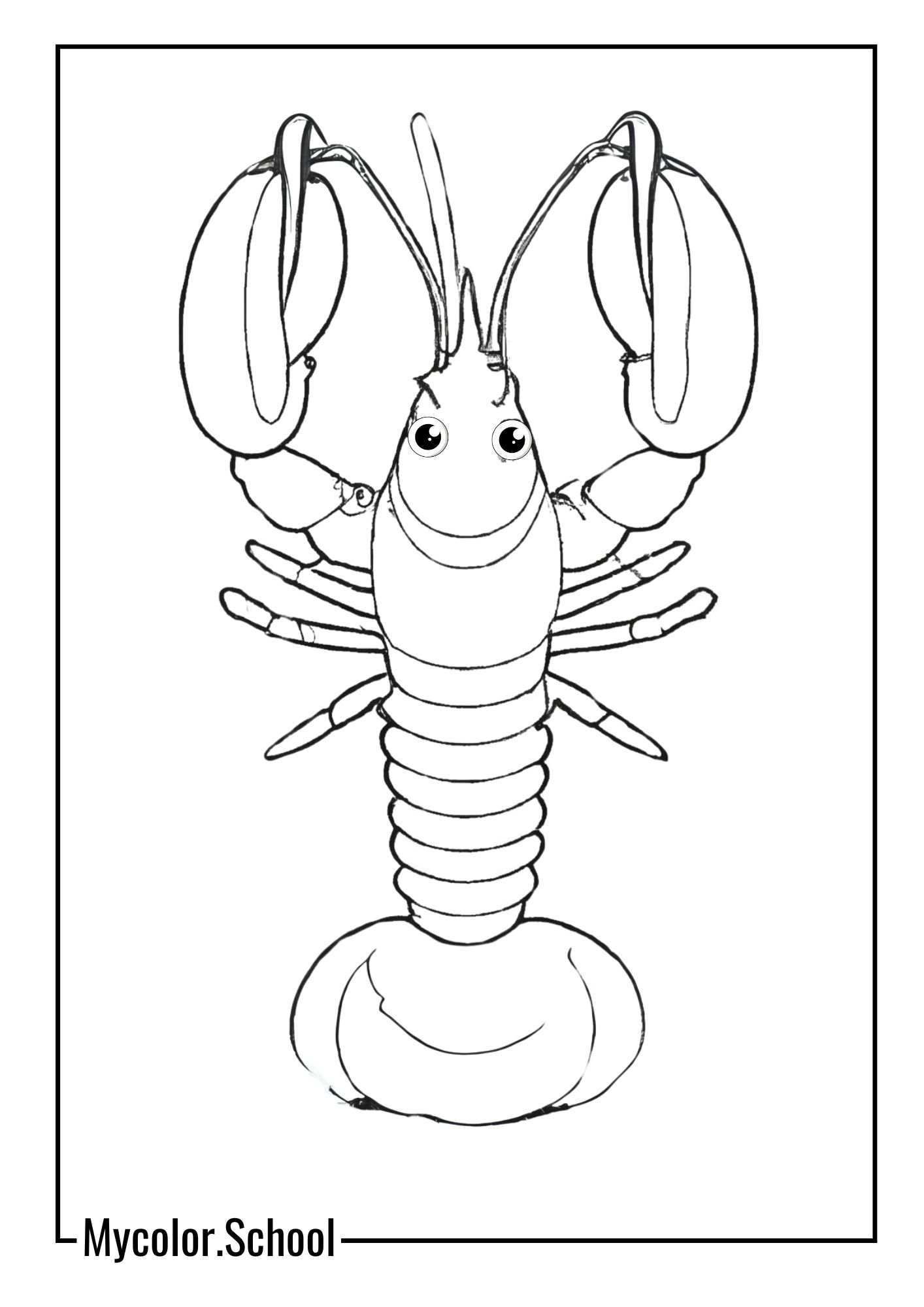 Lobster Coloring Pages cute Lobster