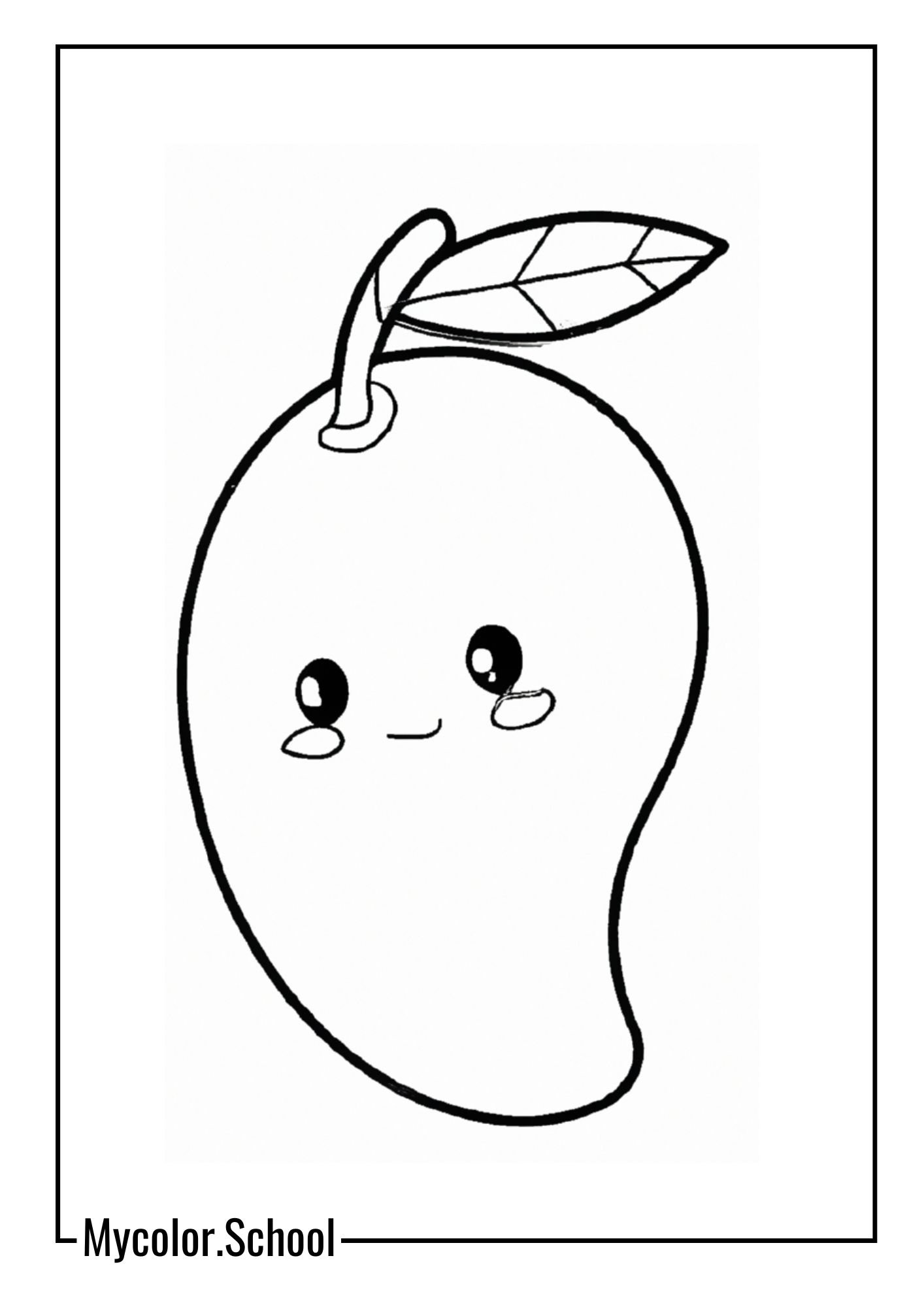 Mango Coloring Pages Cute Mango