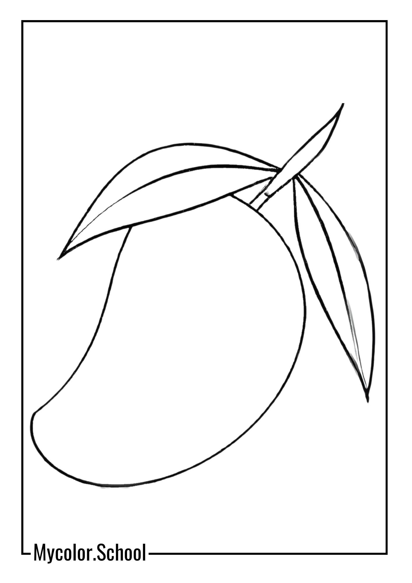 Mango Coloring Pages Yummy Fruit