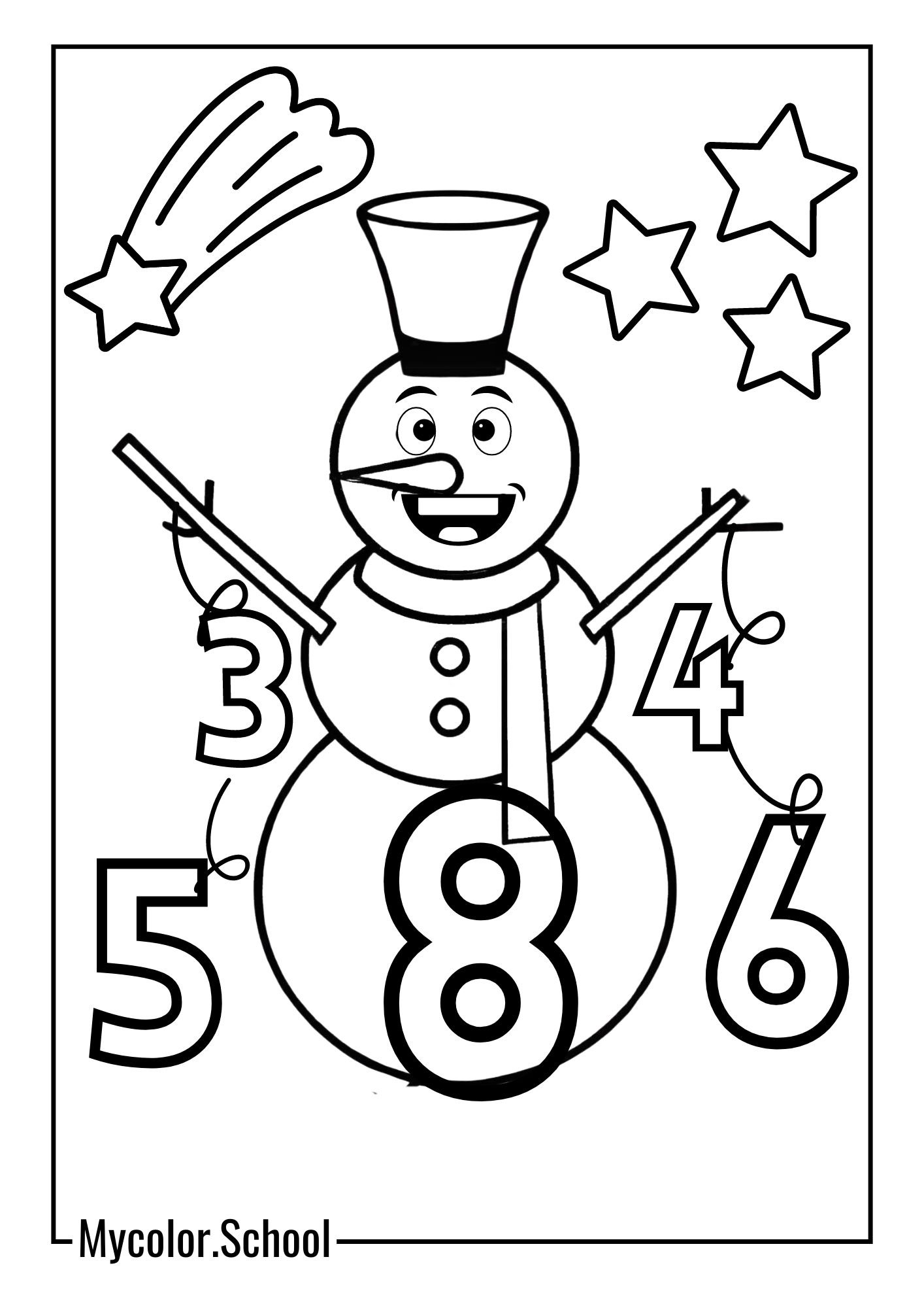 Number Coloring Page Olaf