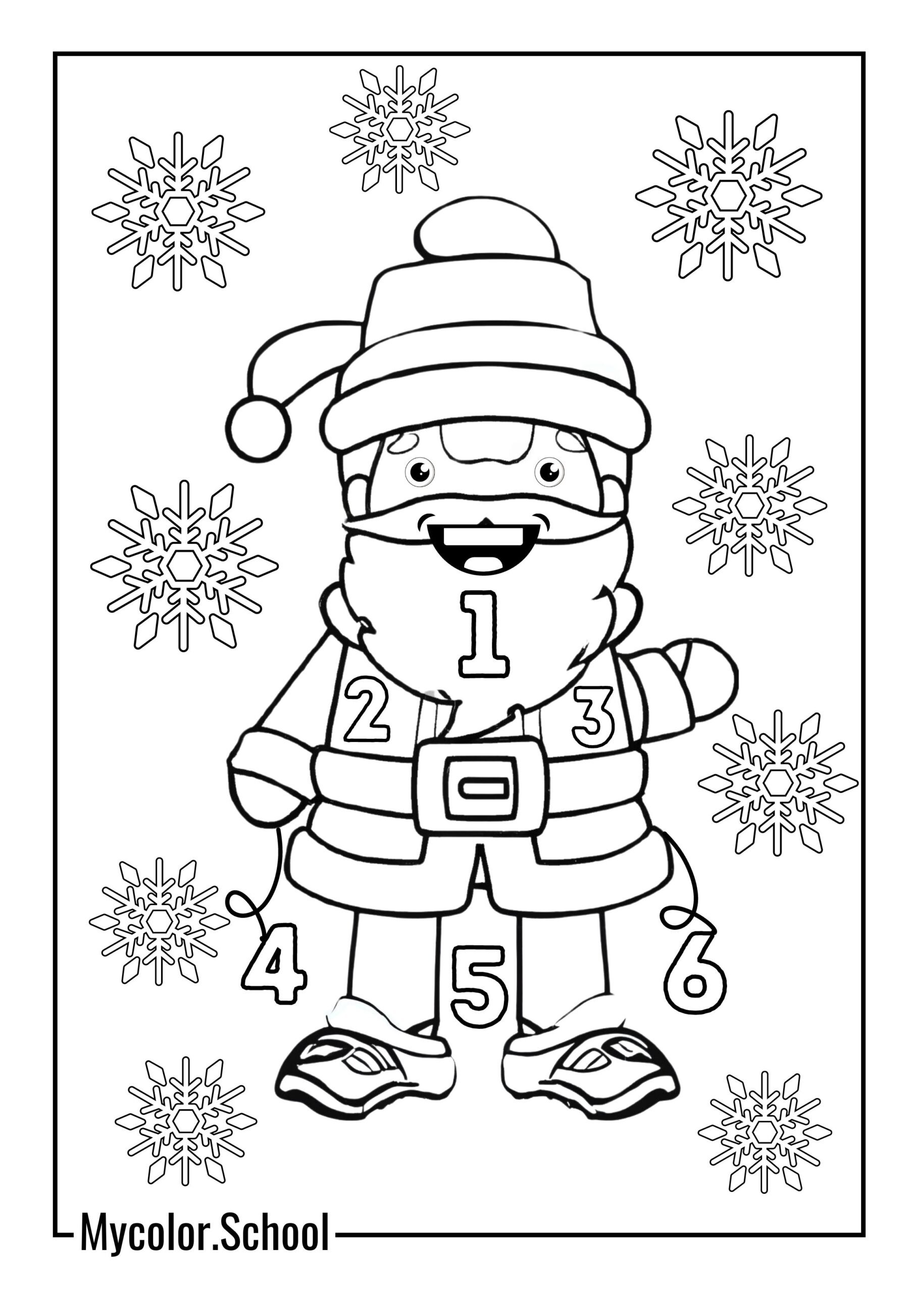 Number Coloring Pages jolly old man is surrounded by numbers