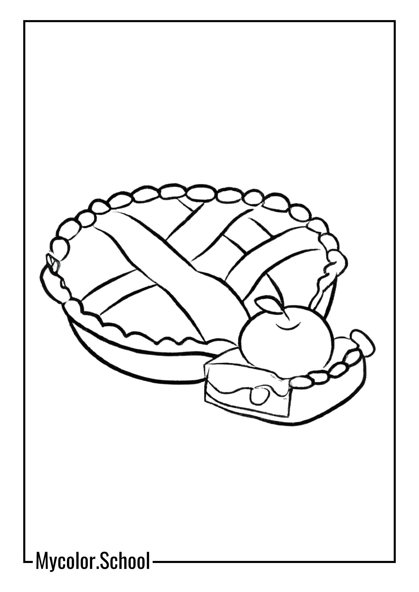 Pie Coloring Pages scrumptious apple pie, fresh out of the oven