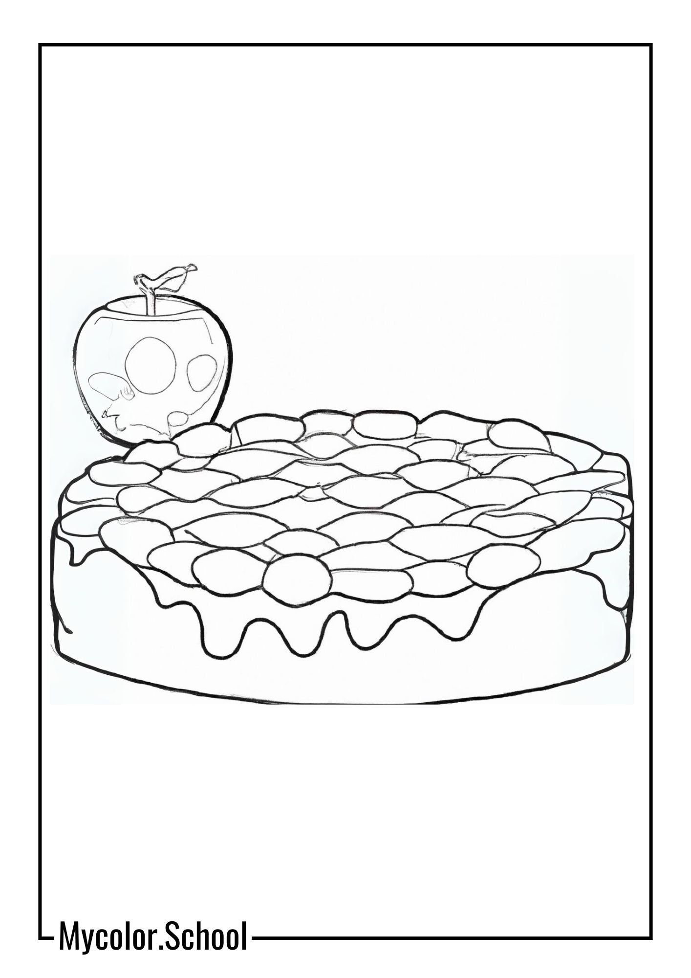 Pie Coloring Pages classic apple pie by adding a caramel drizzle