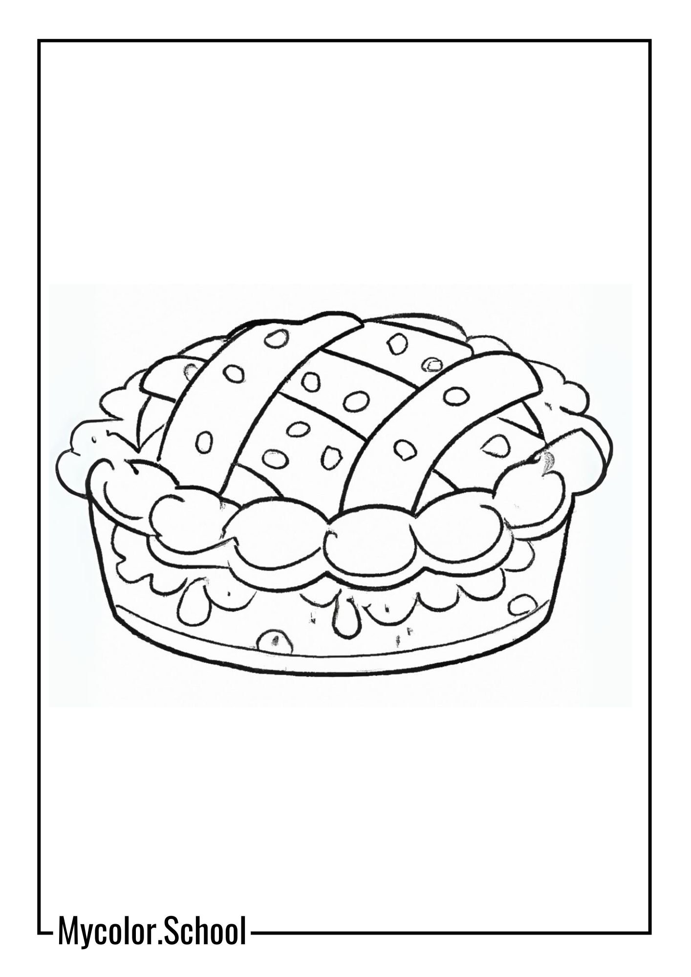 Pie Coloring Pages pie with a streusel topping